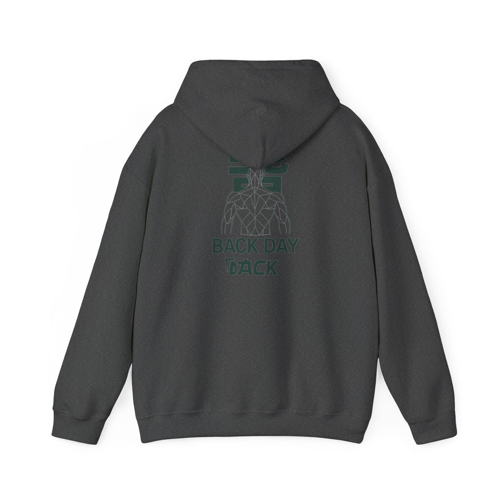 Back Day Attack Geometric Muscle Anatomy Hoodie — "北" Back Training Motivation Green