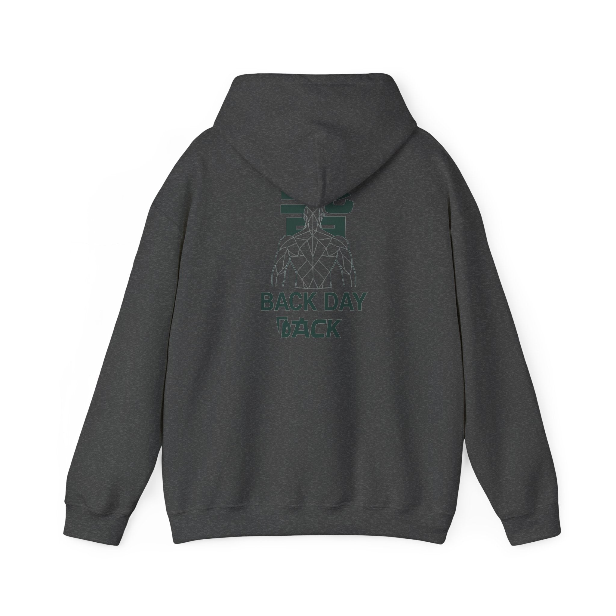 Back Day Attack Geometric Muscle Anatomy Hoodie — "北" Back Training Motivation Green