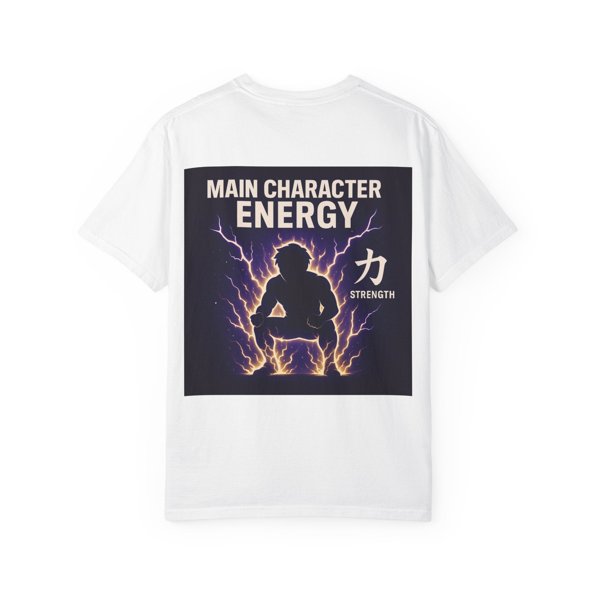 Main Character Energy Strength Kanji T-Shirt — Men’s Anime Gym Motivation