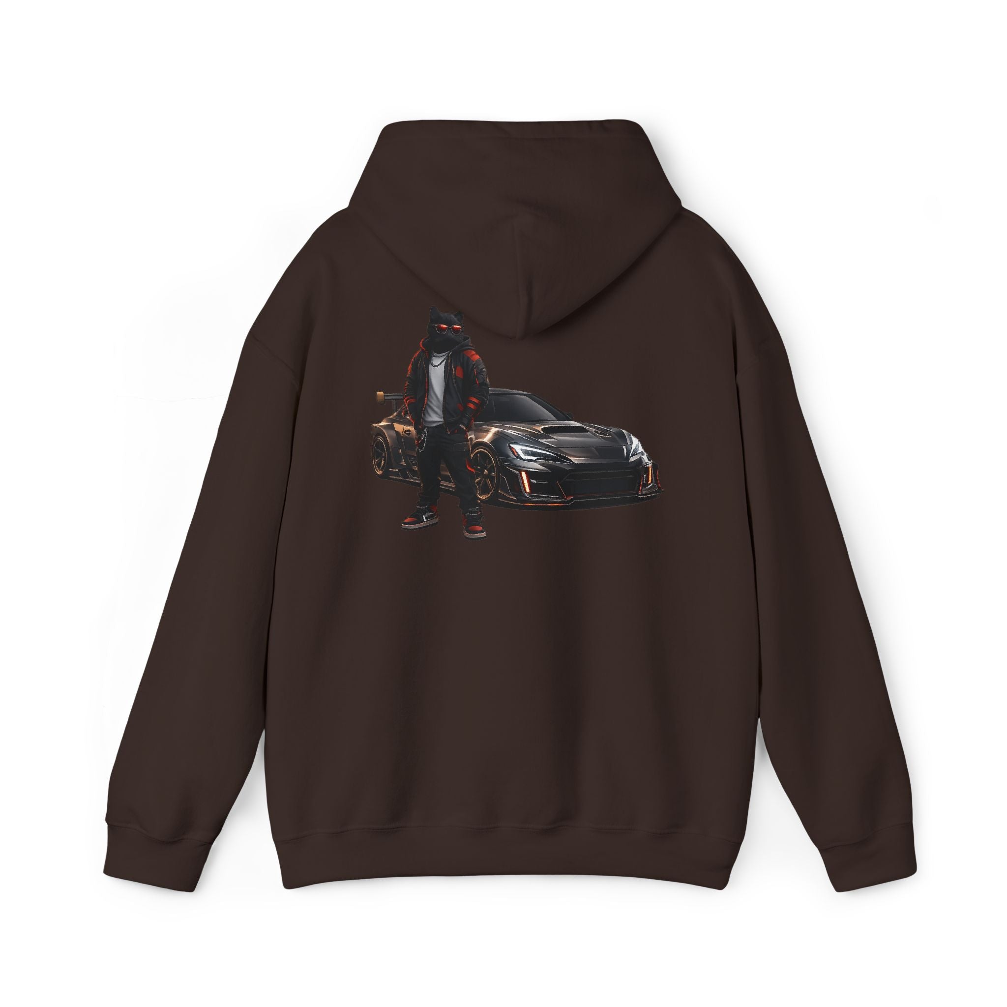 Cool Black Cat Streetwear Custom Widebody Sports Car JDM Hoodie