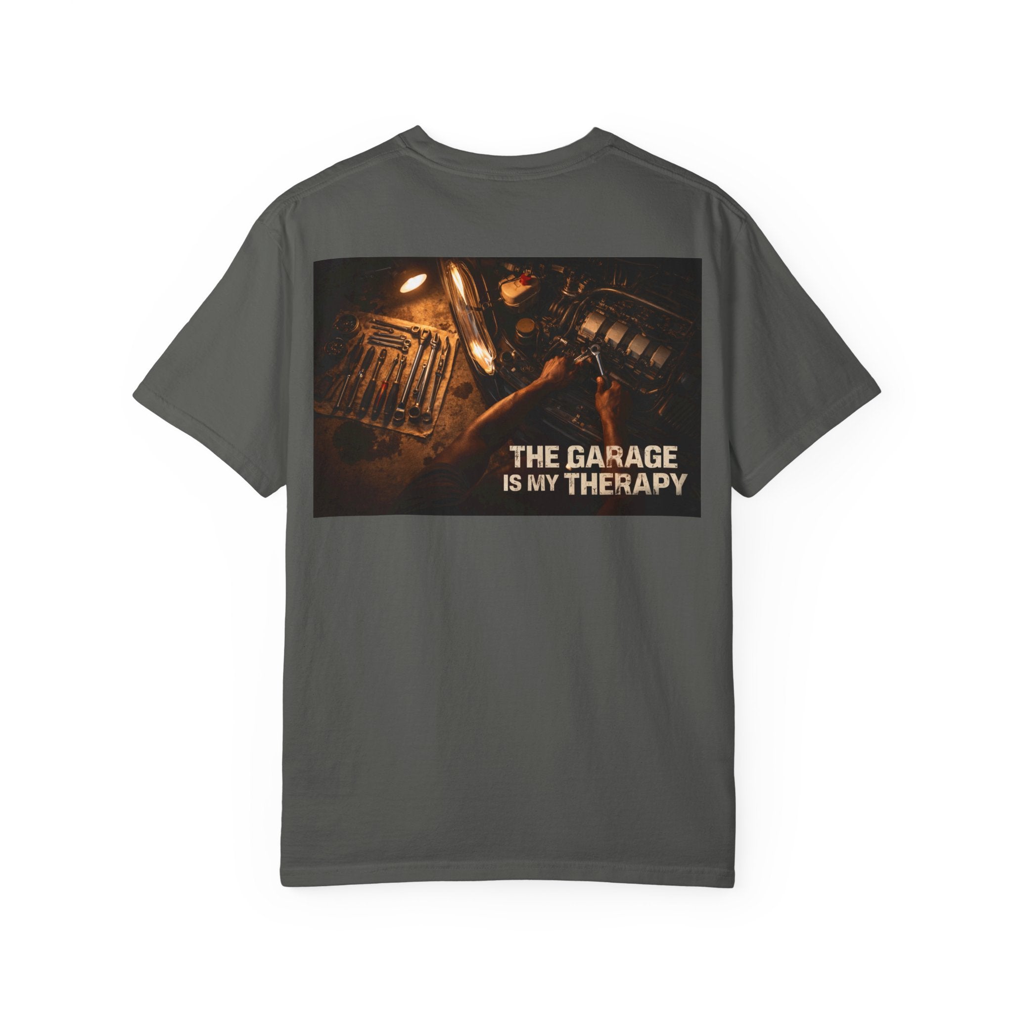 The Garage Is My Therapy T-Shirt - Mechanic Car Enthusiast Gift Version 1