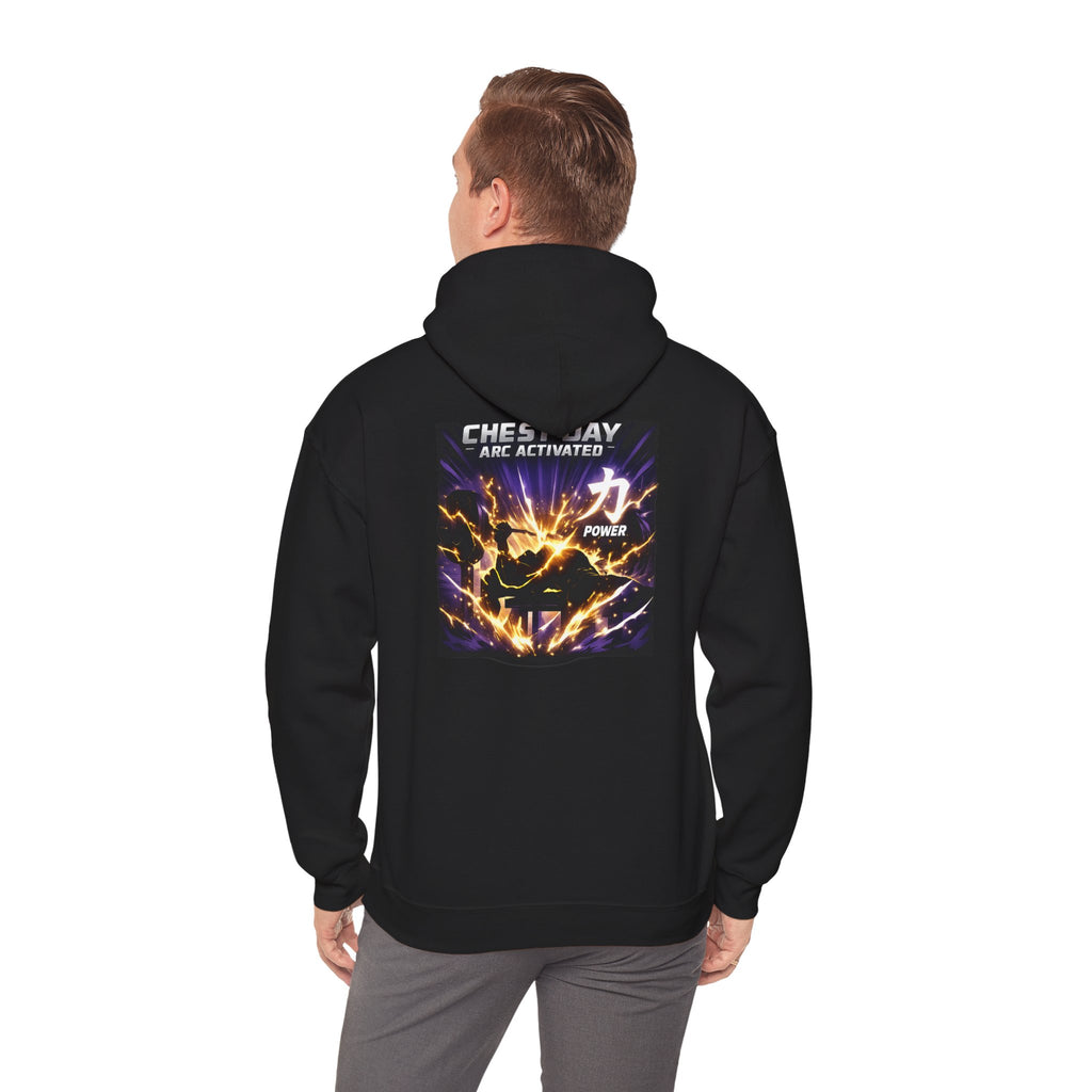 Chest Day Arc Activated Men’s Hoodie — Power (力) Gym Motivation