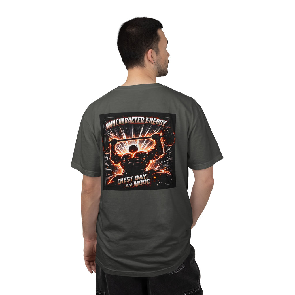 Main Character Energy Chest Day Men’s Shirt - Anime Gym Fitness Apparel