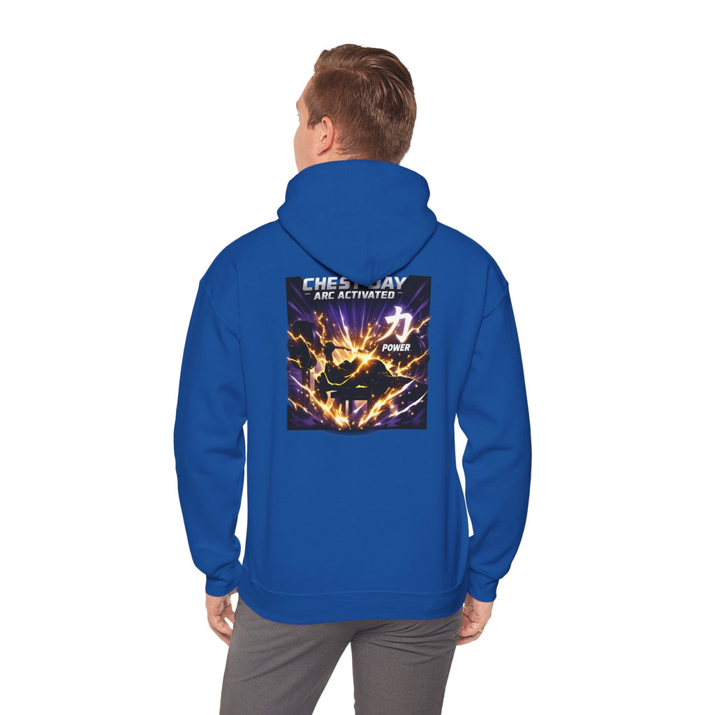 Chest Day Arc Activated Men’s Hoodie — Power (力) Gym Motivation