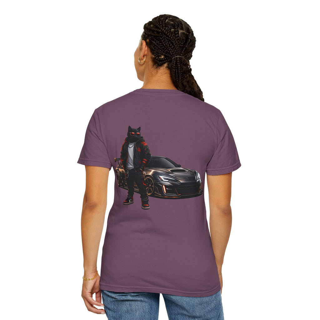 Cool Black Cat Streetwear Custom Widebody Sports Car JDM T-Shirt