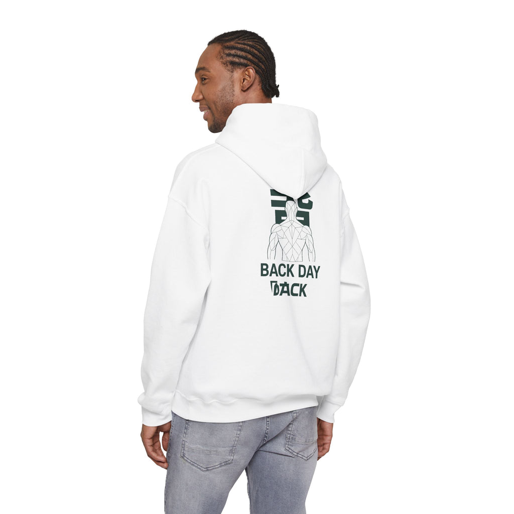 Back Day Attack Geometric Muscle Anatomy Hoodie — "北" Back Training Motivation Green