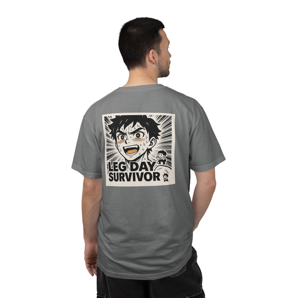 Leg Day Survivor Men’s Shirt - Funny Gym Workout Anime Fitness T-Shirt