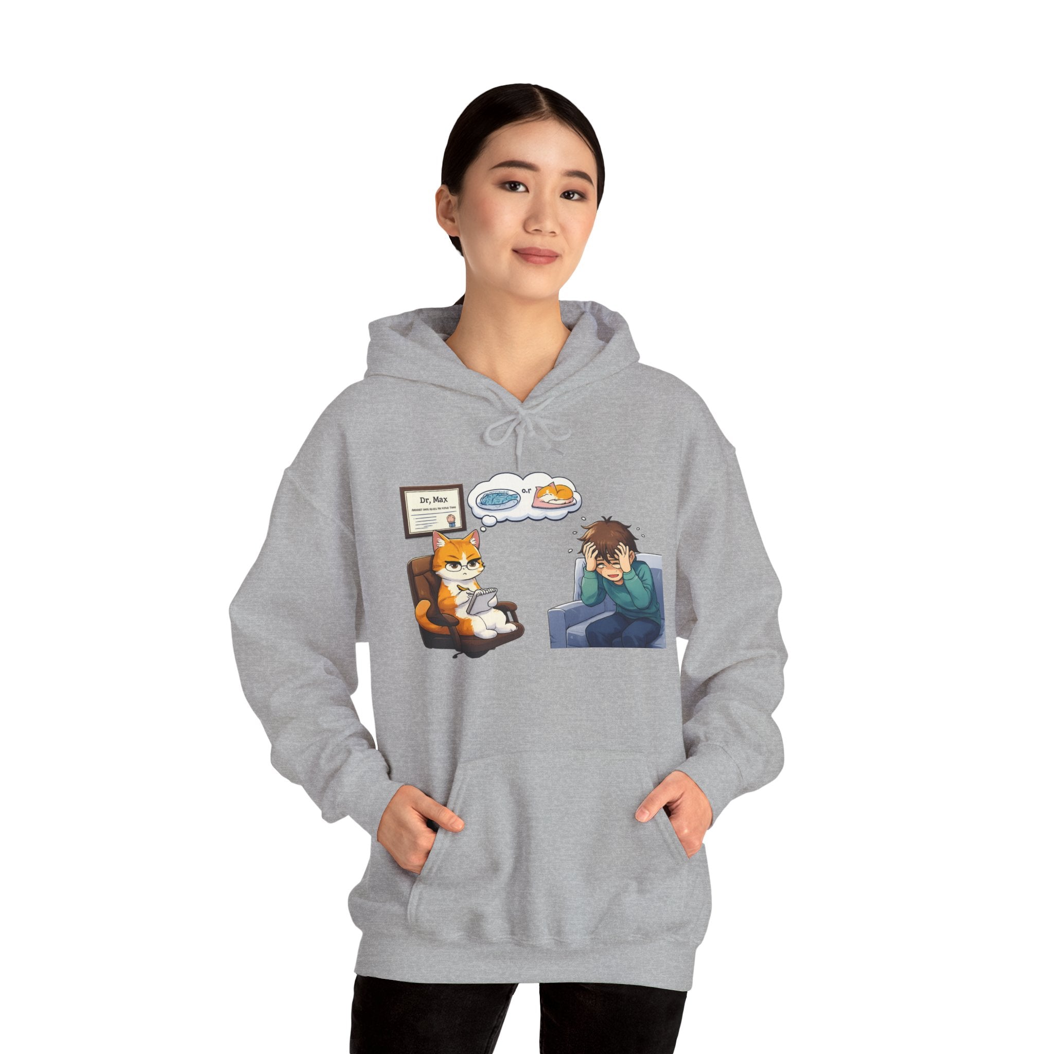 Dr. Max Cat Therapist Hoodie - Funny Mental Health Humor Gift