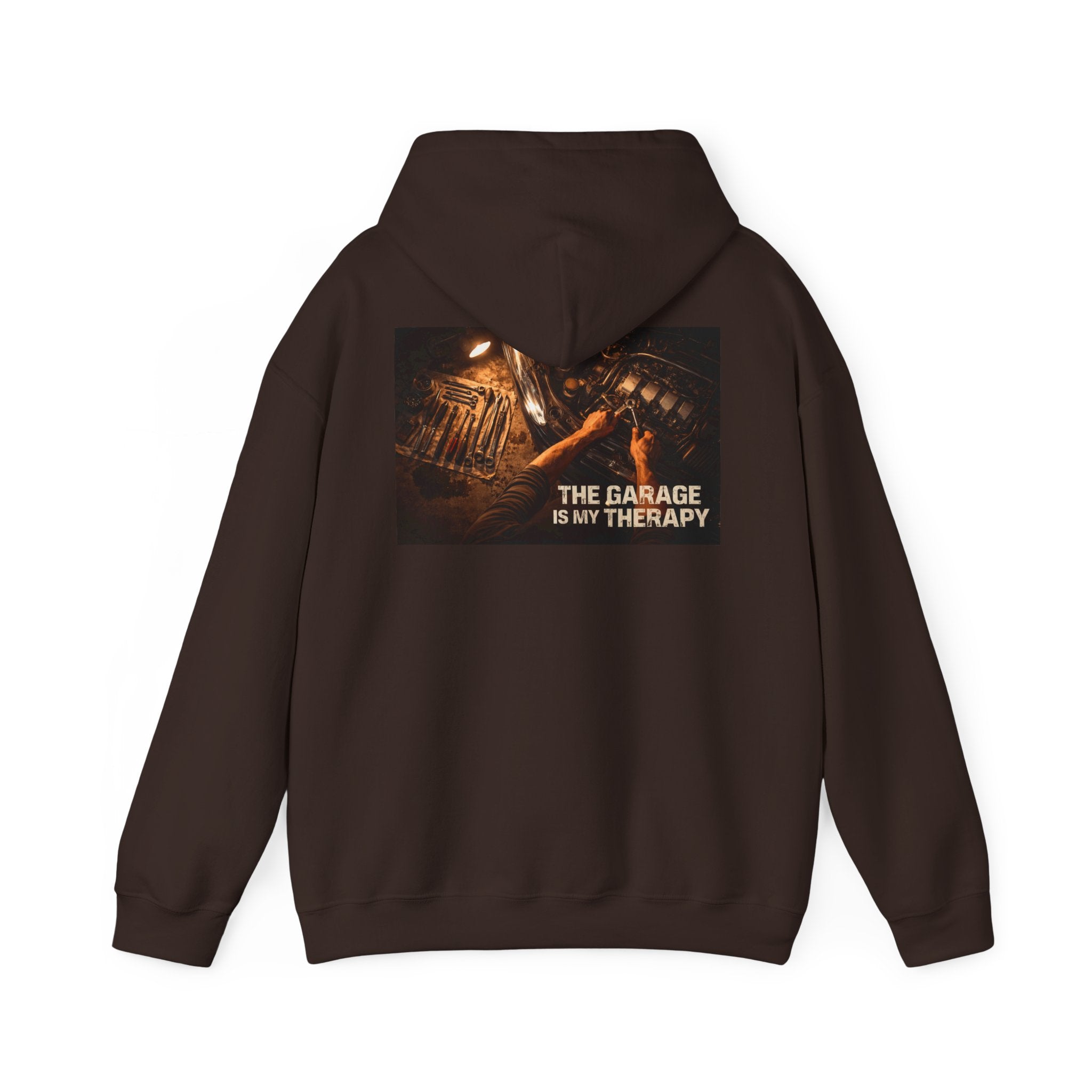 The Garage Is My Therapy Hoodie - Mechanic Car Enthusiast Gift Version 2