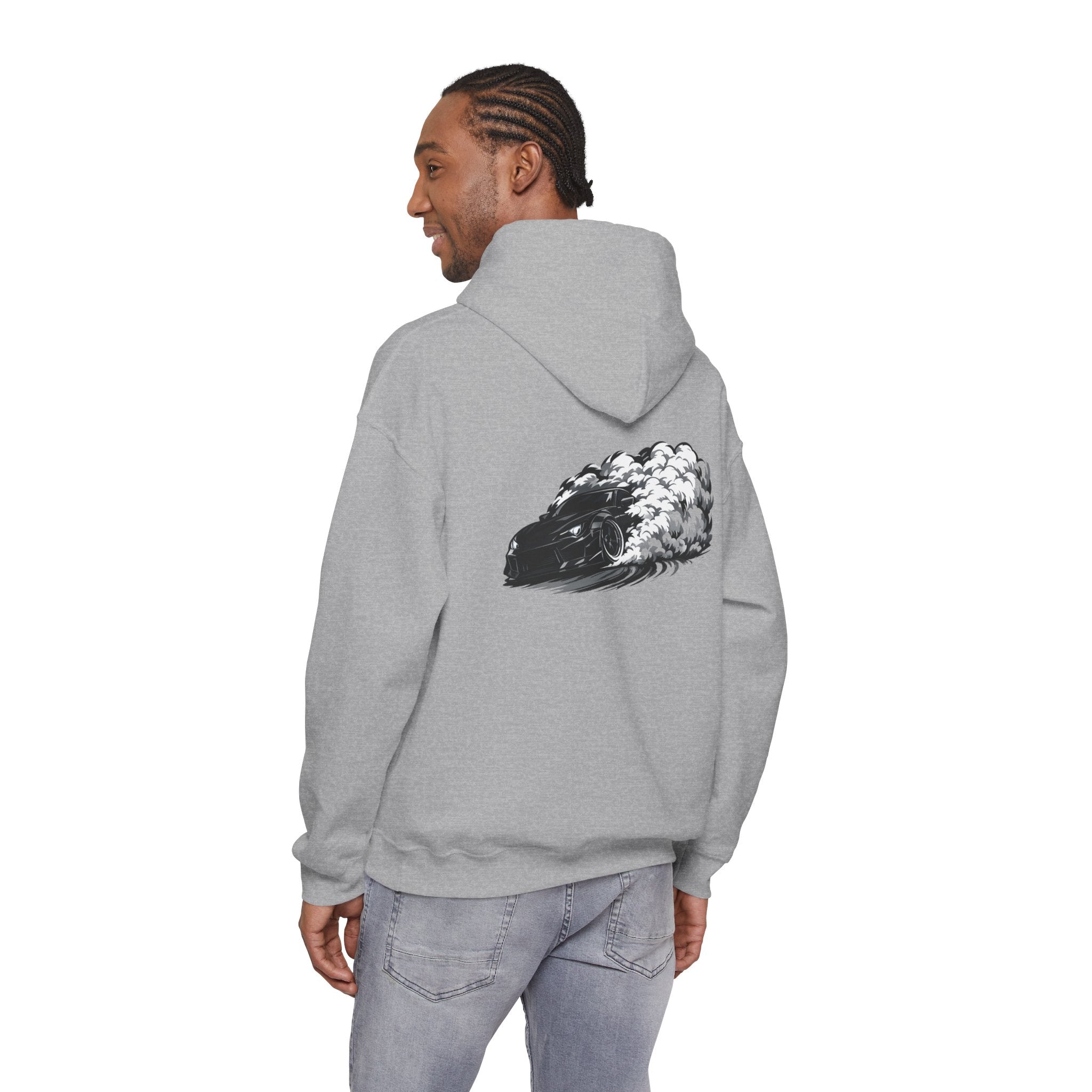 Shadow Drift Black Car Hoodie — Wide-Body Drift Design