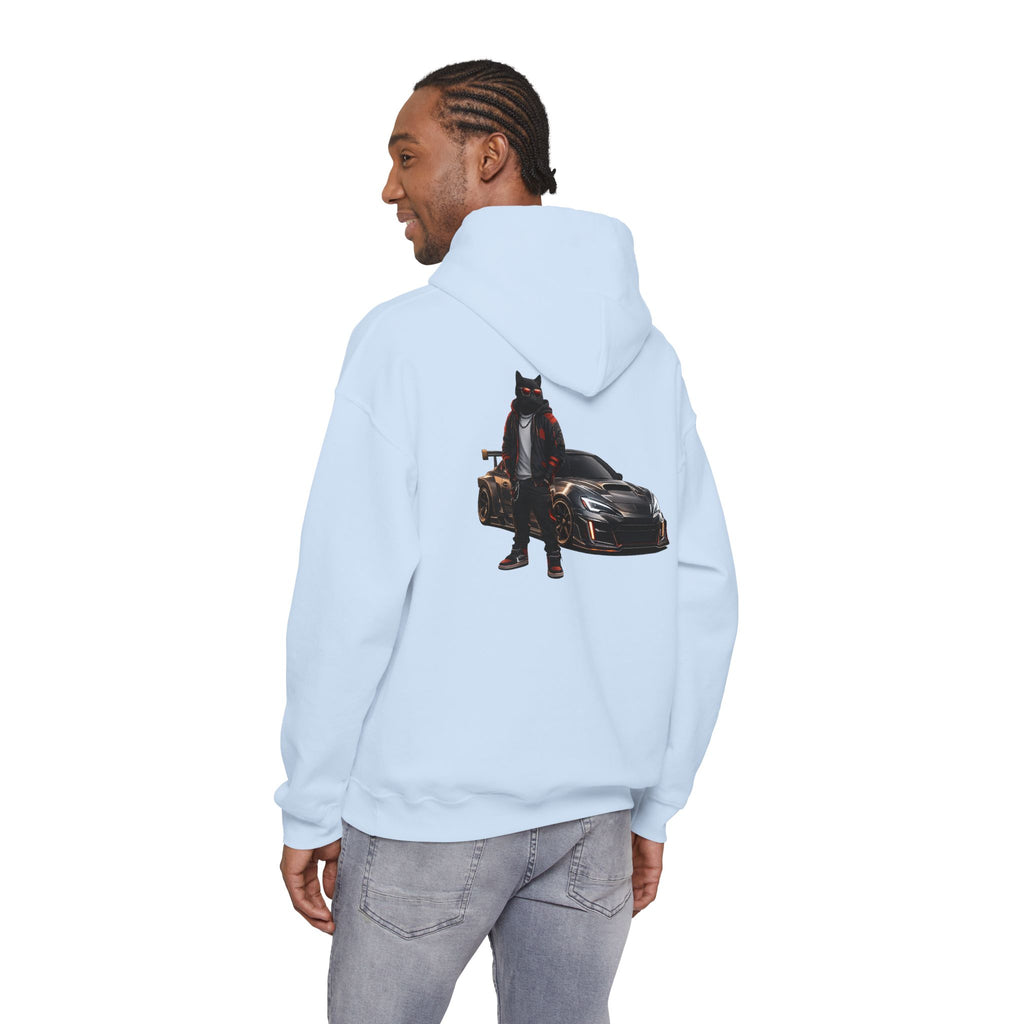 Cool Black Cat Streetwear Custom Widebody Sports Car JDM Hoodie