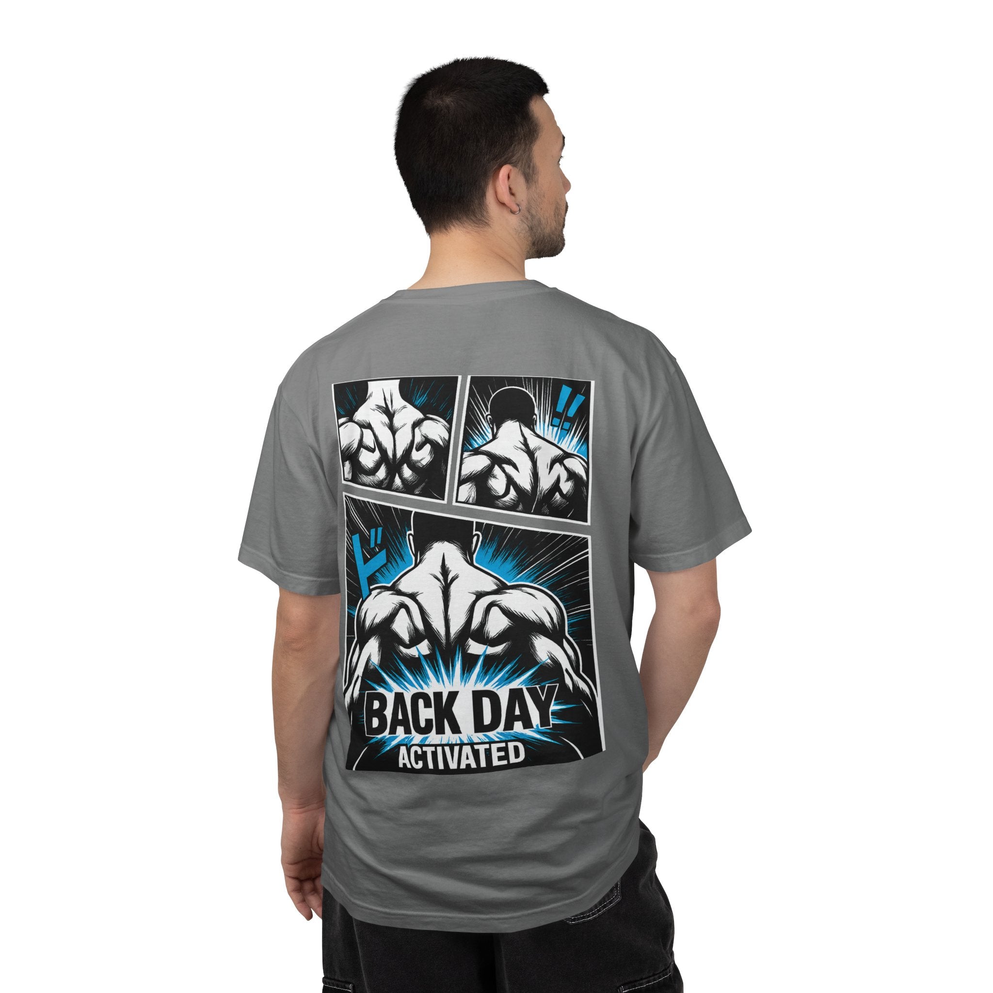 Back Day Activated Comic Gym T-Shirt — Workout Motivation for Bodybuilders