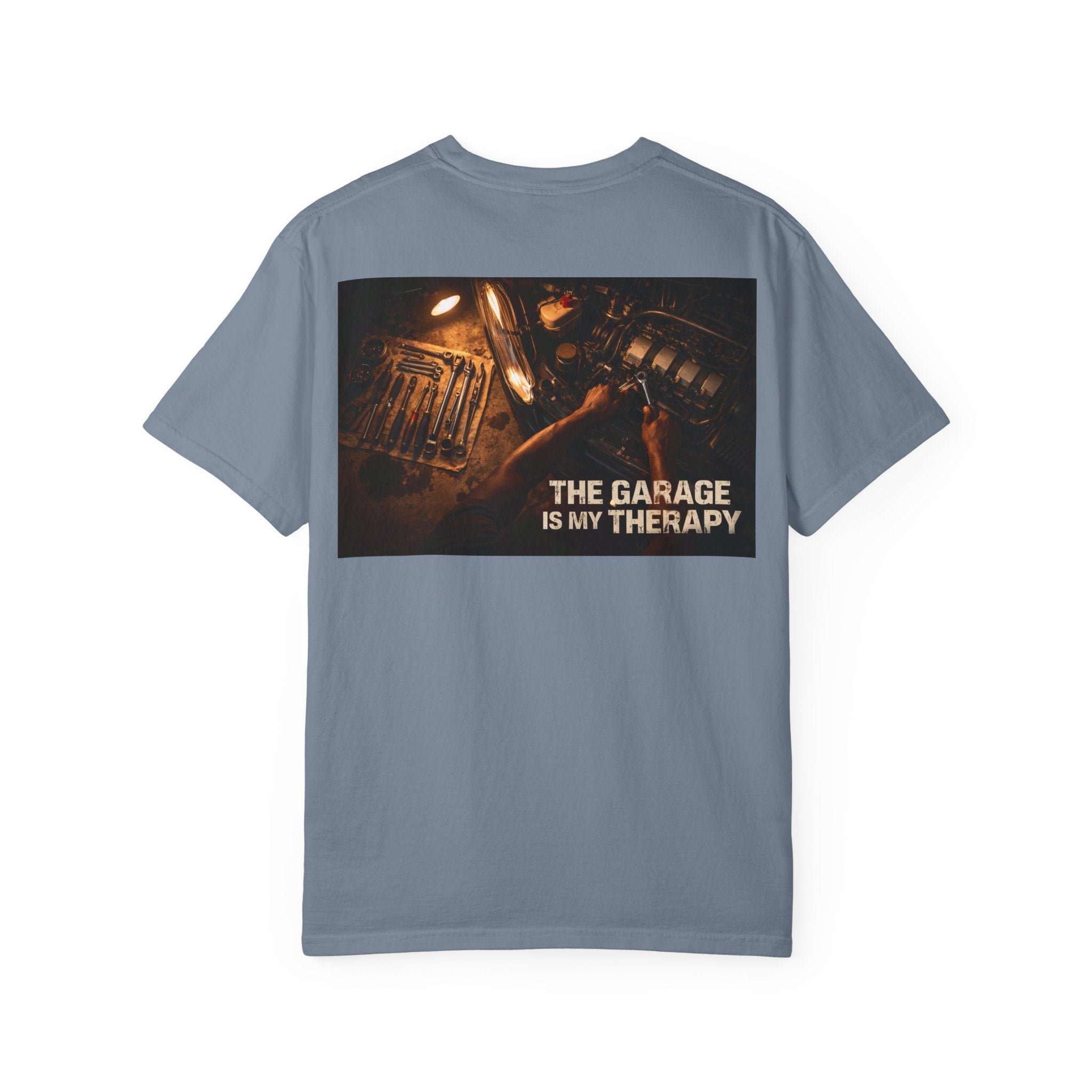 The Garage Is My Therapy T-Shirt - Mechanic Car Enthusiast Gift Version 1