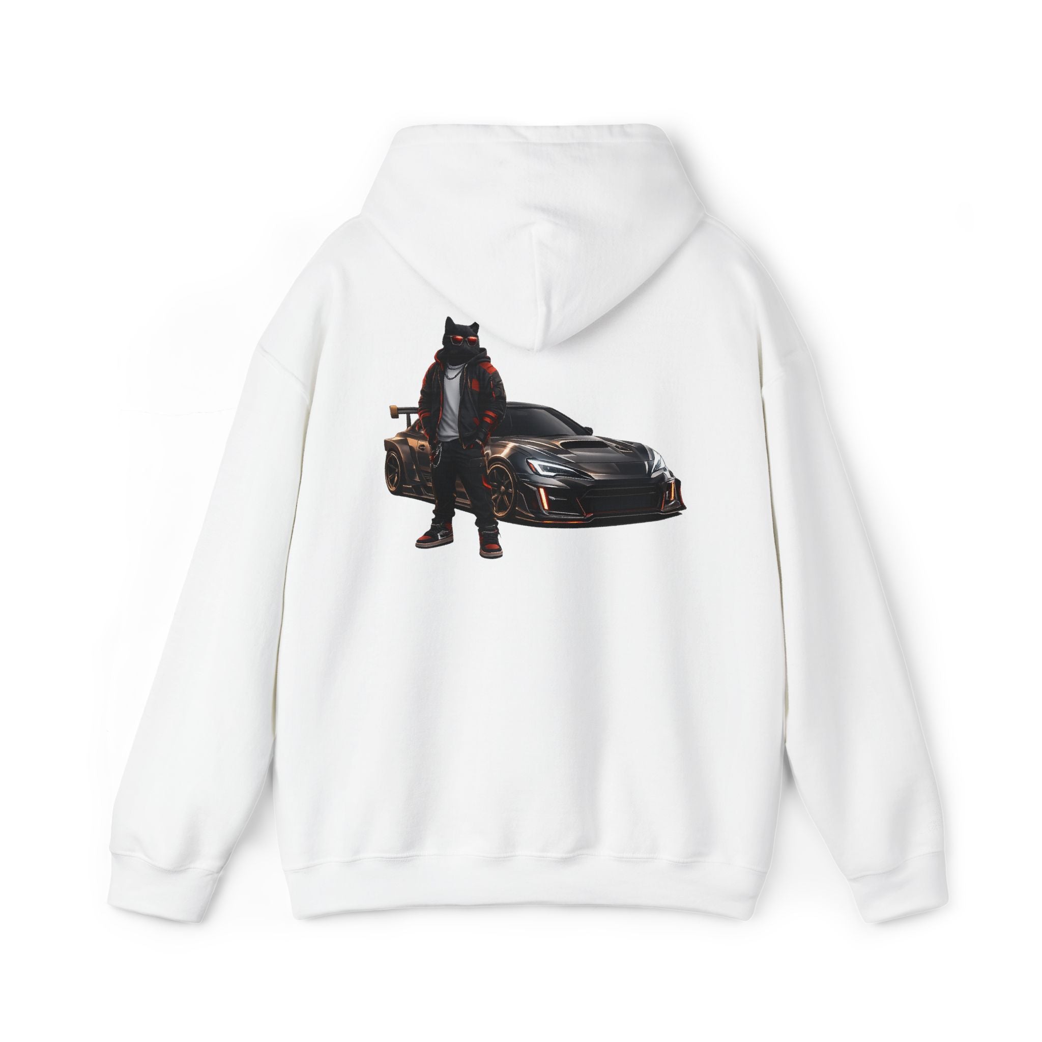 Cool Black Cat Streetwear Custom Widebody Sports Car JDM Hoodie