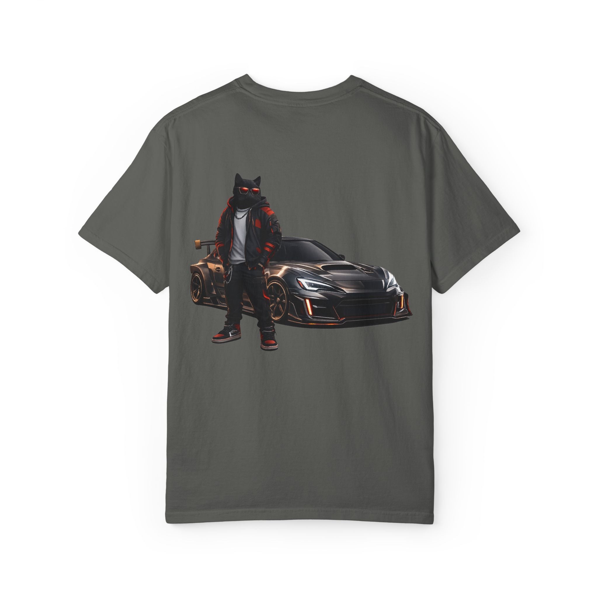 Cool Black Cat Streetwear Custom Widebody Sports Car JDM T-Shirt
