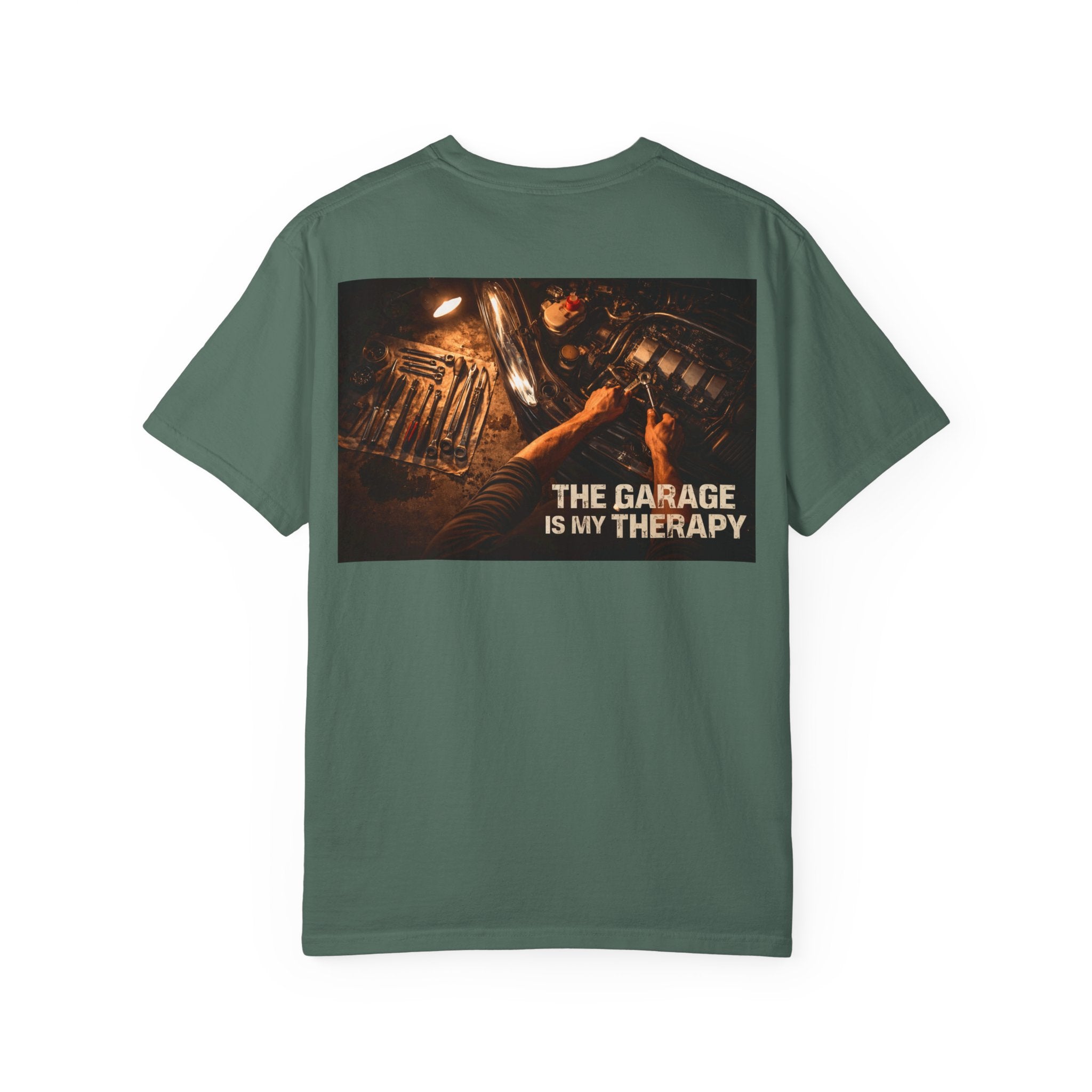 The Garage Is My Therapy T-Shirt - Mechanic Car Enthusiast Gift Version 2