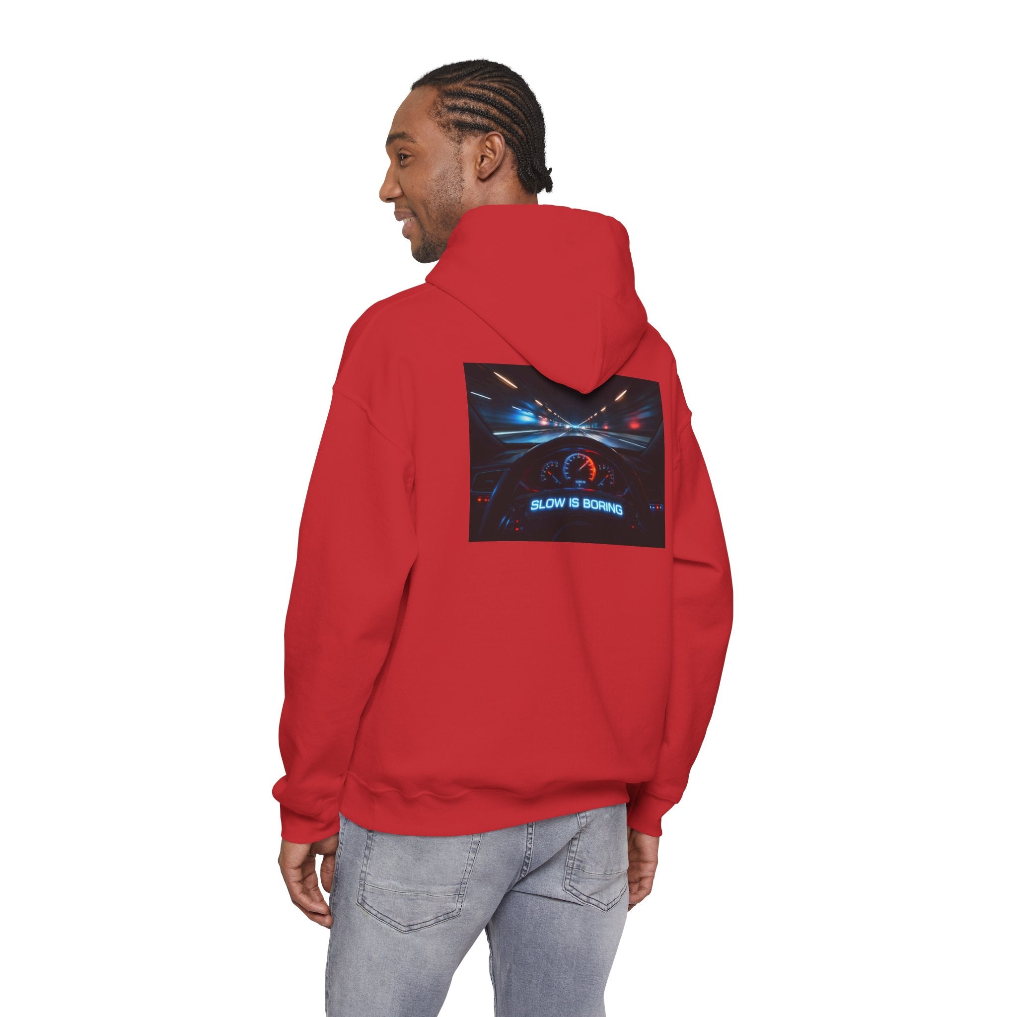 Slow Is Boring Hoodie - Racing Speed Enthusiast Dashboard Design