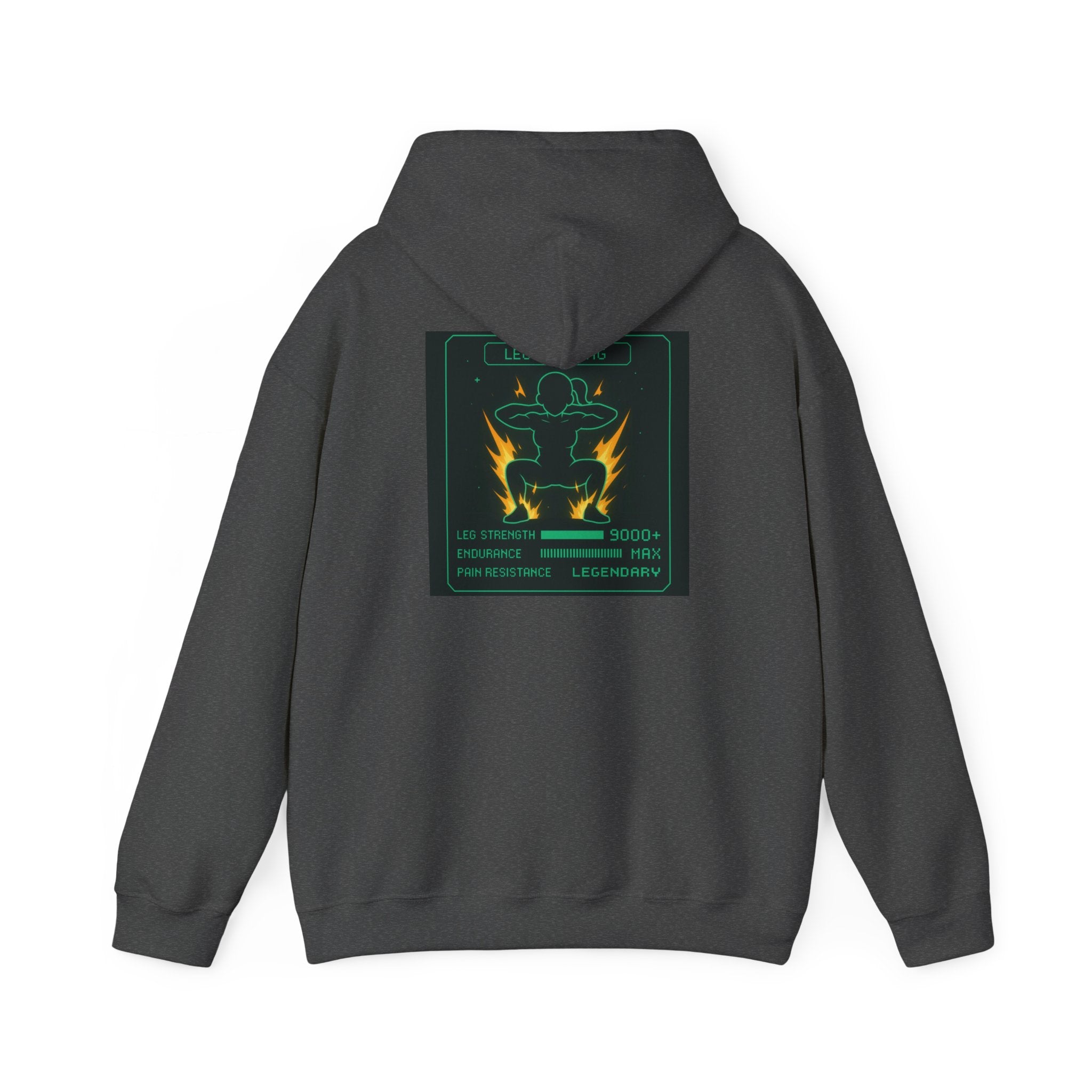 Women’s RPG Leg Day Sweatshirt — "Leg Training Stats 9000+" Gaming Gym Motivation