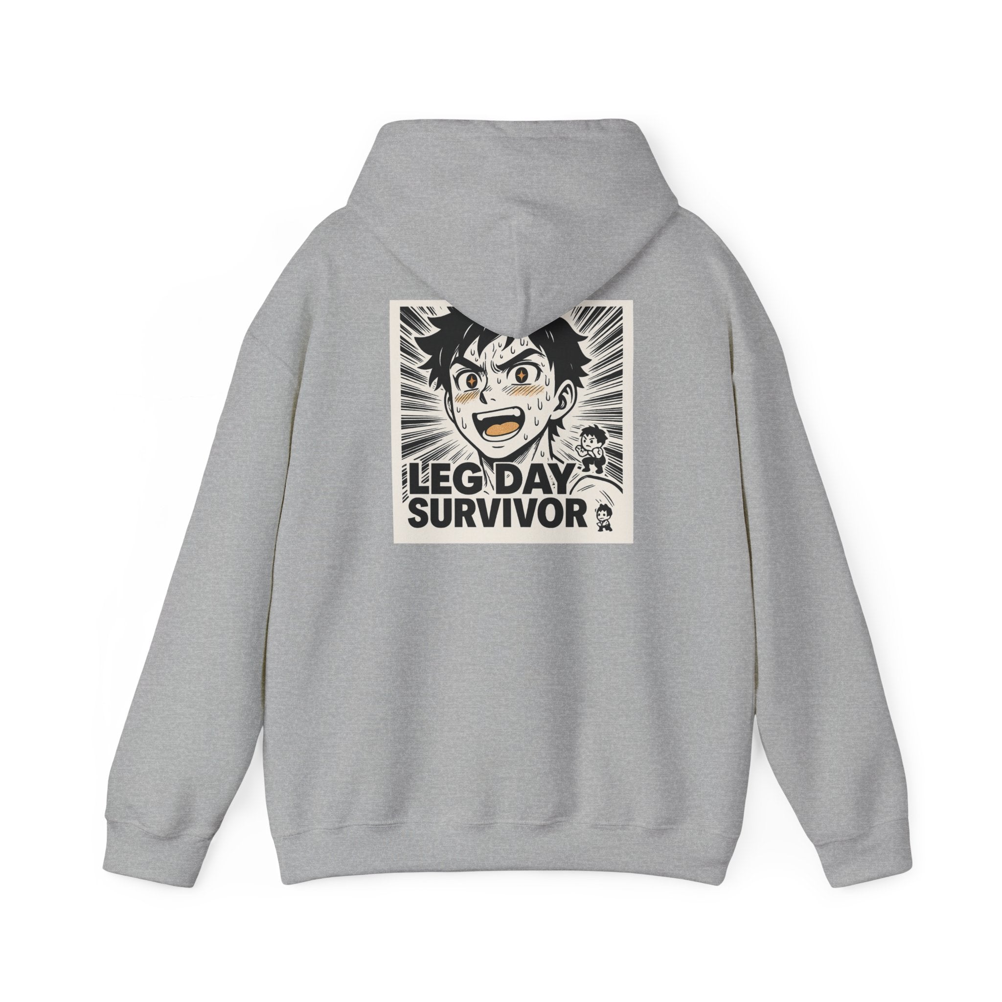 Leg Day Survivor Men’s Hoodie - Funny Gym Workout Anime Fitness Hoodie