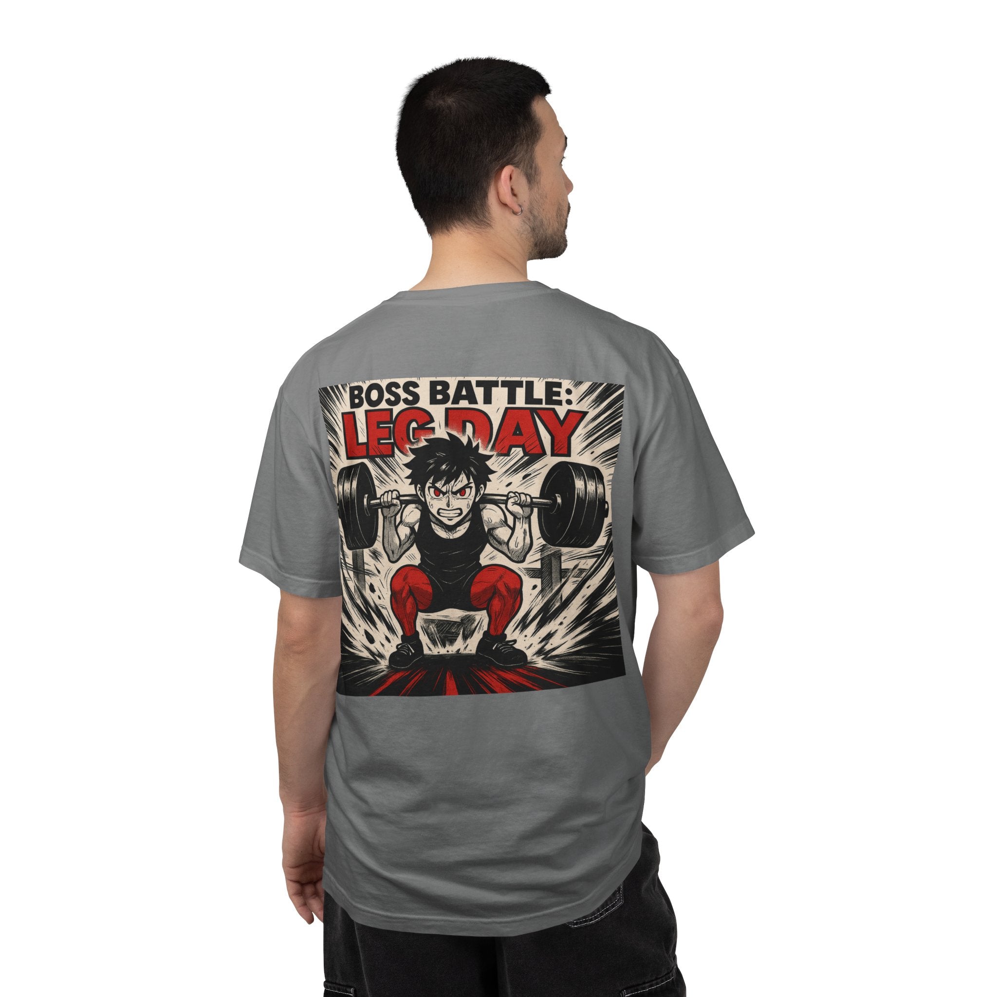 Boss Battle: Leg Day T-Shirt — Anime Gym Male Lifter