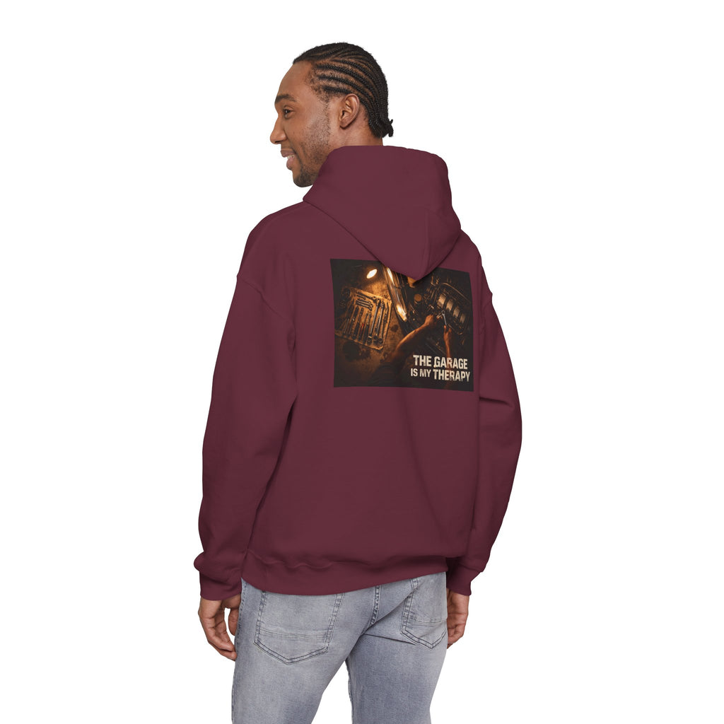 The Garage Is My Therapy Hoodie - Mechanic Car Enthusiast Gift Version 1