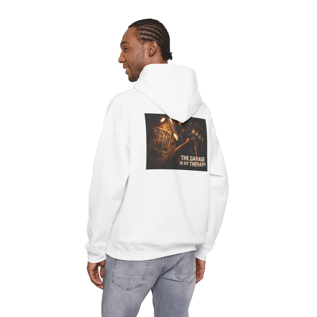 The Garage Is My Therapy Hoodie - Mechanic Car Enthusiast Gift Version 1