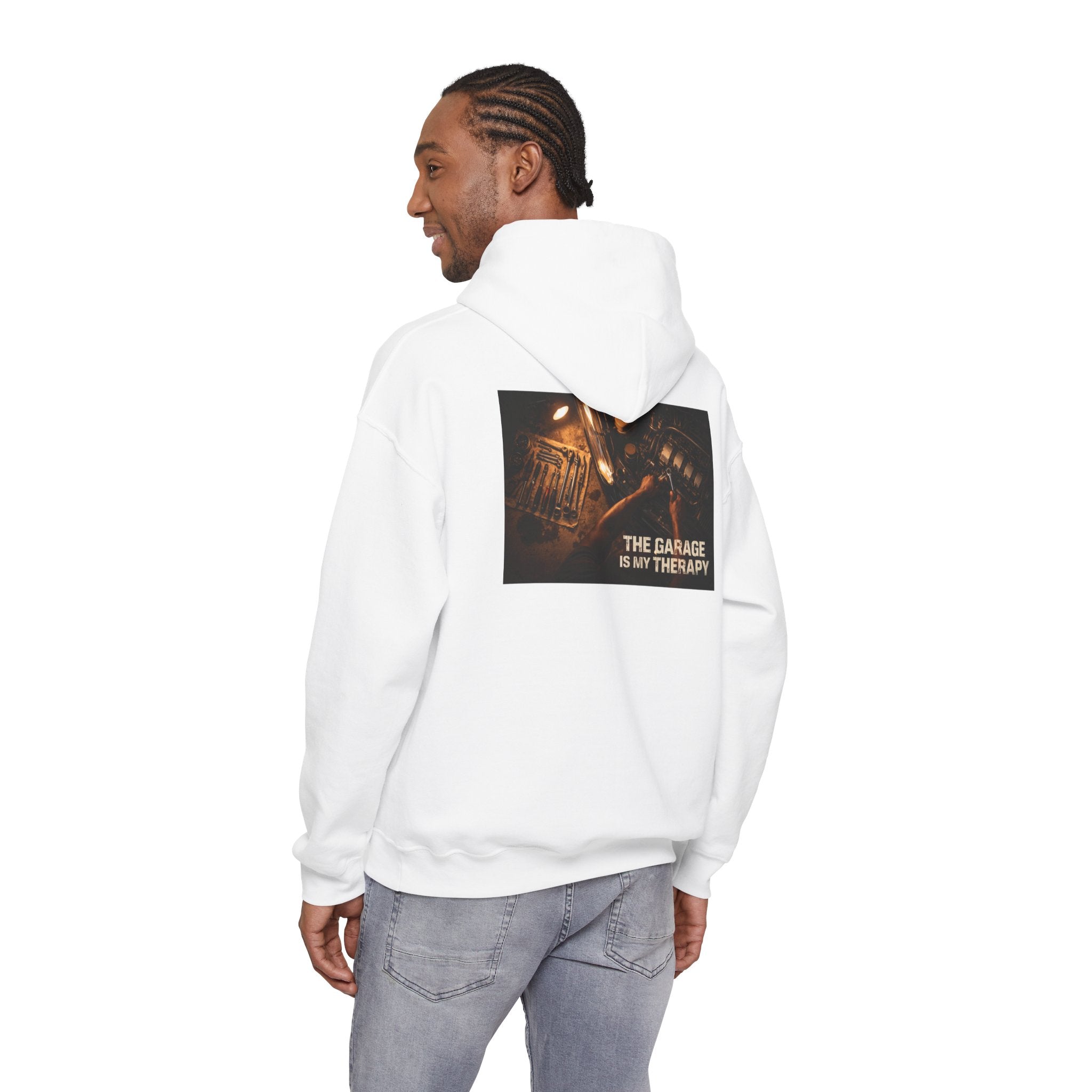 The Garage Is My Therapy Hoodie - Mechanic Car Enthusiast Gift Version 1