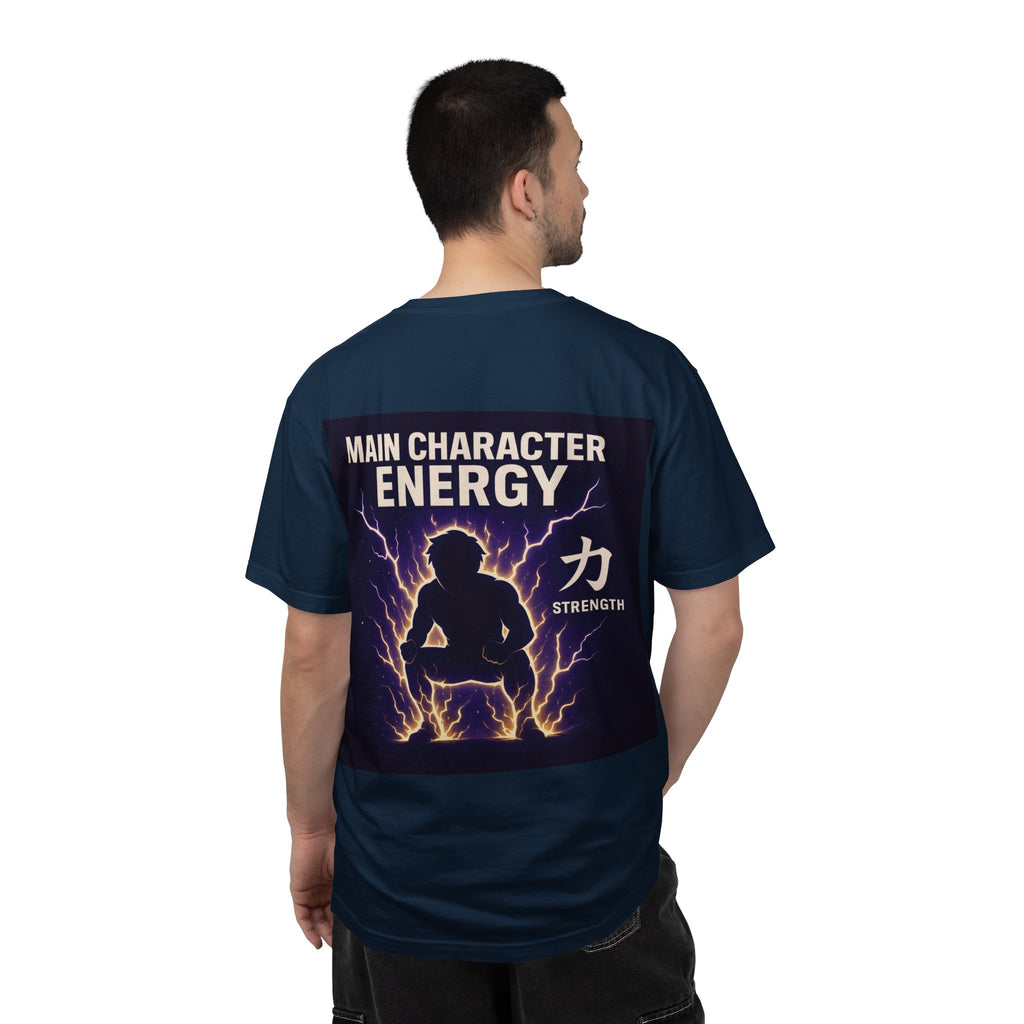 Main Character Energy Strength Kanji T-Shirt — Men’s Anime Gym Motivation