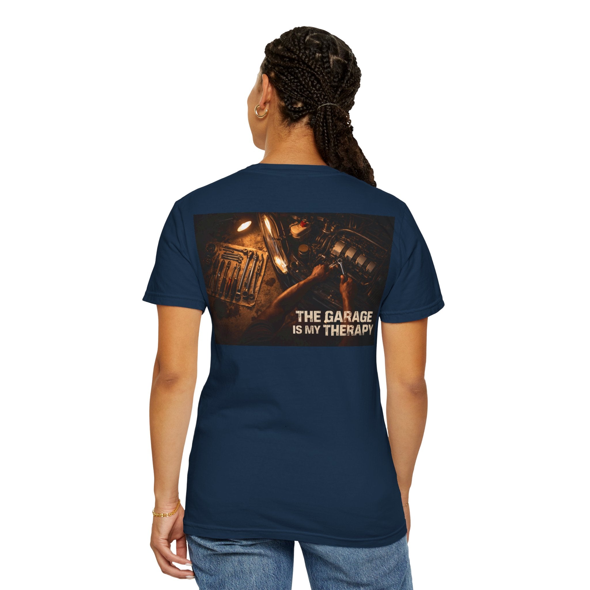 The Garage Is My Therapy T-Shirt - Mechanic Car Enthusiast Gift Version 1