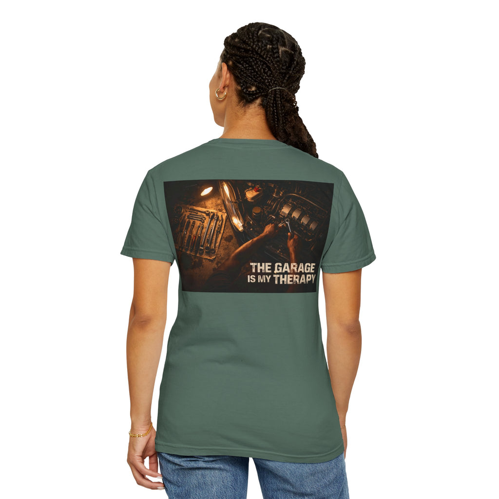 The Garage Is My Therapy T-Shirt - Mechanic Car Enthusiast Gift Version 1