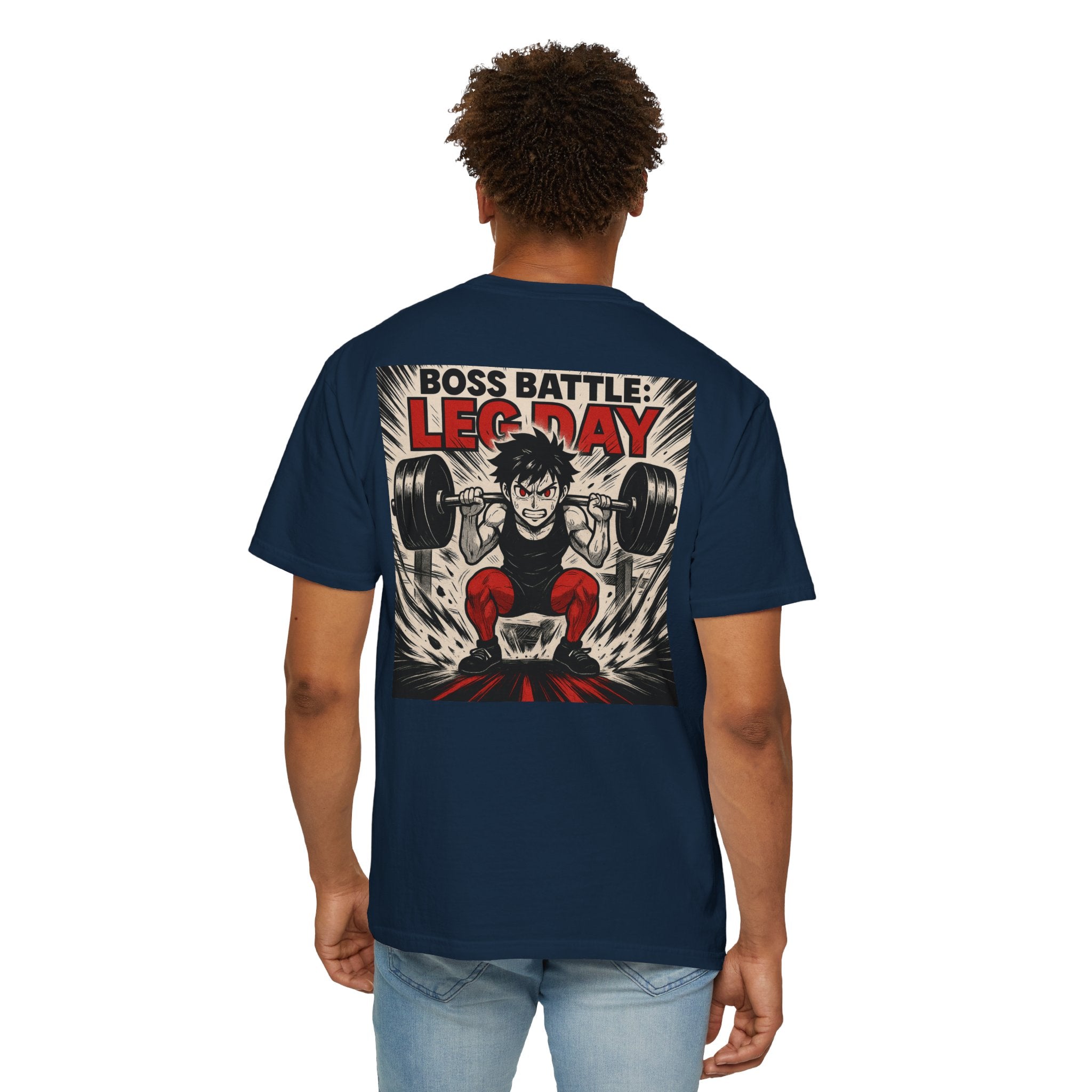 Boss Battle: Leg Day T-Shirt — Anime Gym Male Lifter