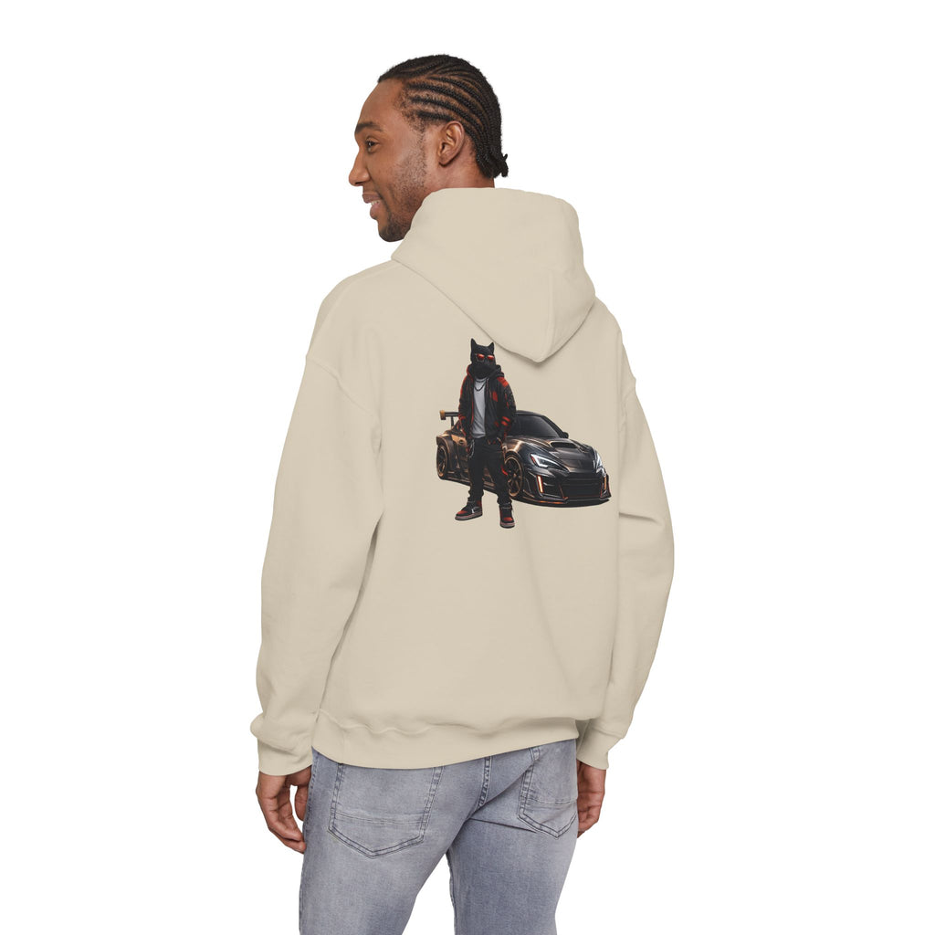 Cool Black Cat Streetwear Custom Widebody Sports Car JDM Hoodie