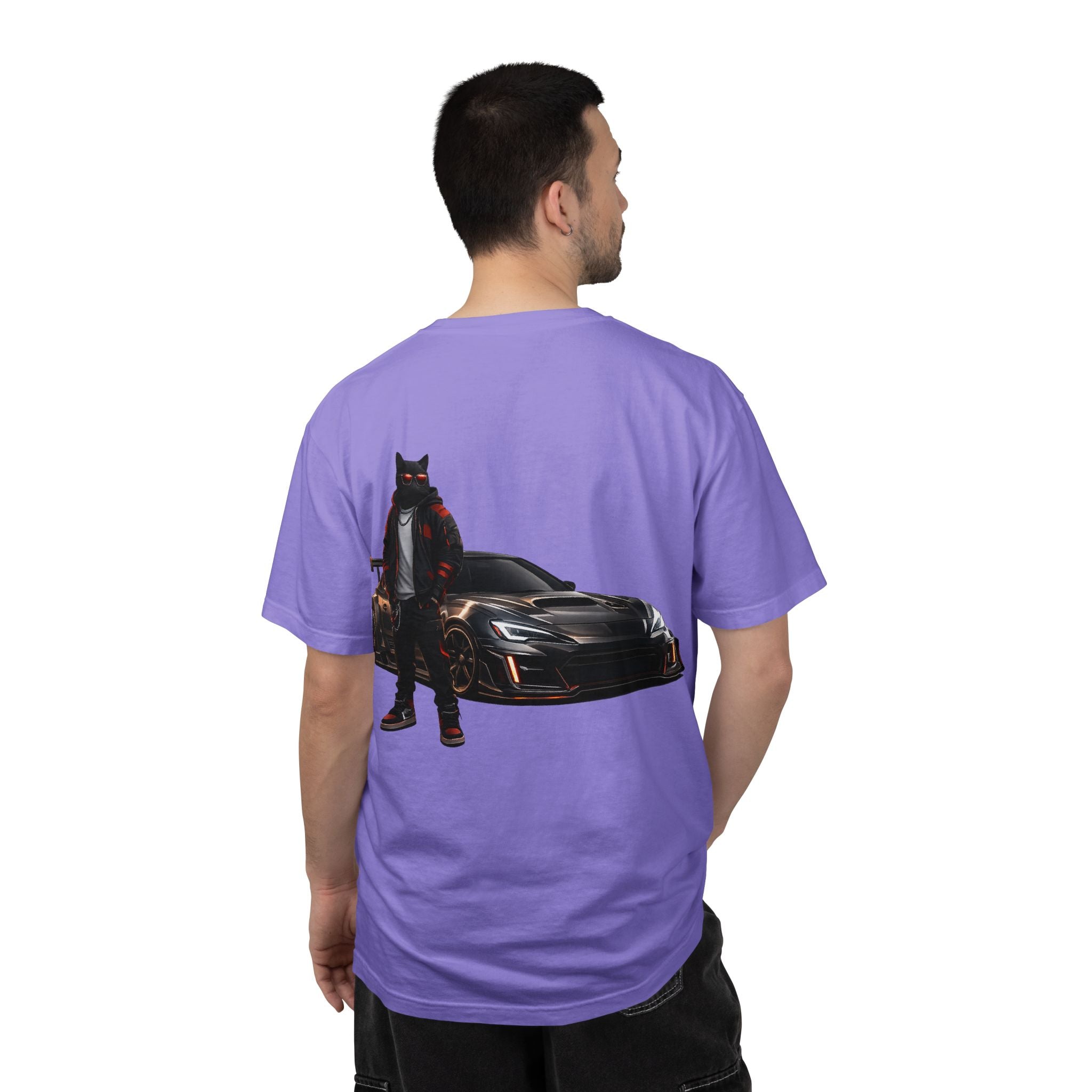 Cool Black Cat Streetwear Custom Widebody Sports Car JDM T-Shirt