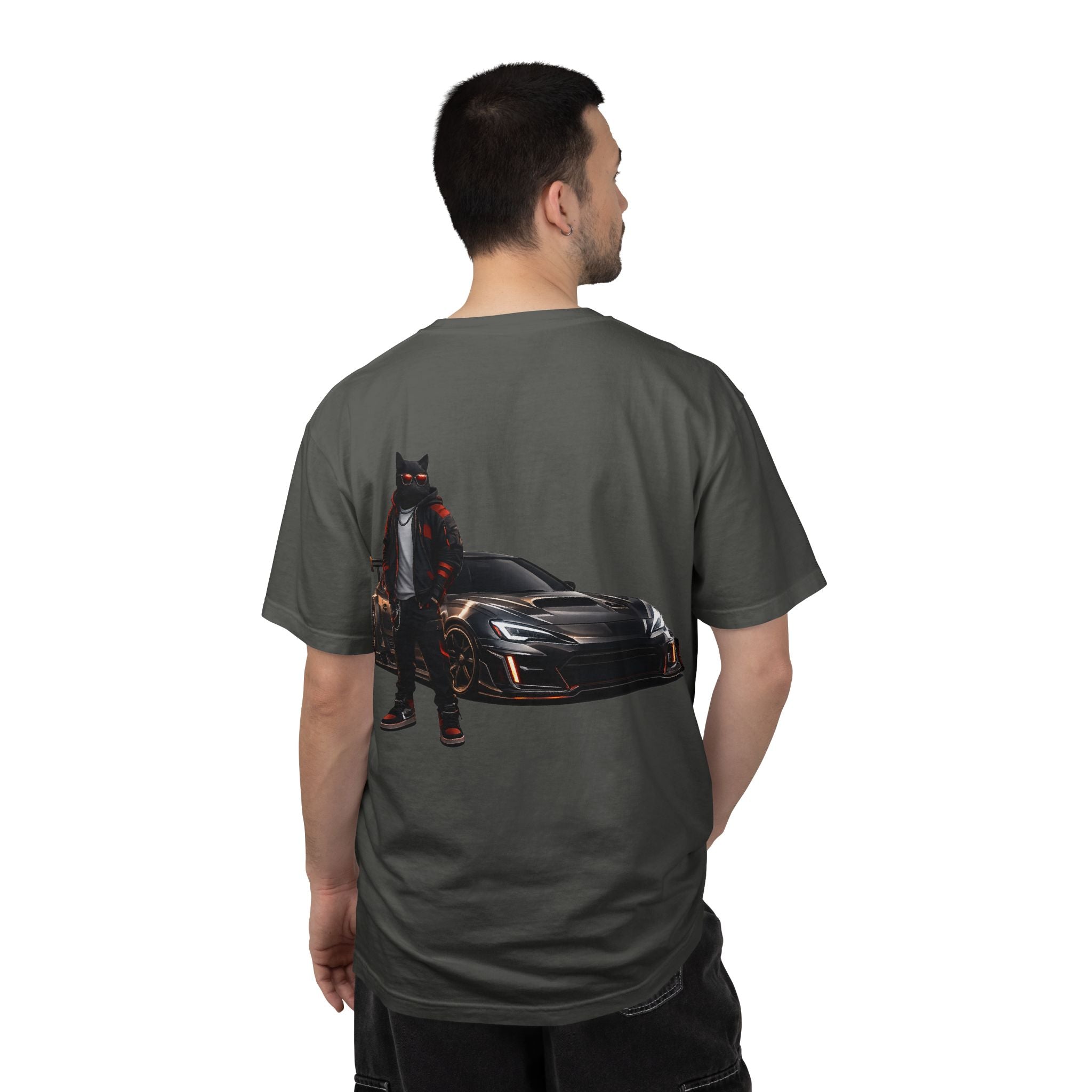 Cool Black Cat Streetwear Custom Widebody Sports Car JDM T-Shirt