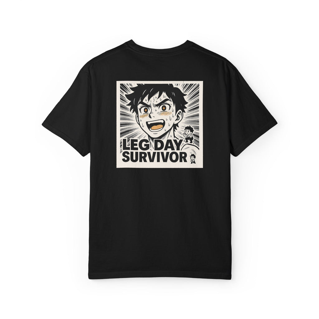 Leg Day Survivor Men’s Shirt - Funny Gym Workout Anime Fitness T-Shirt