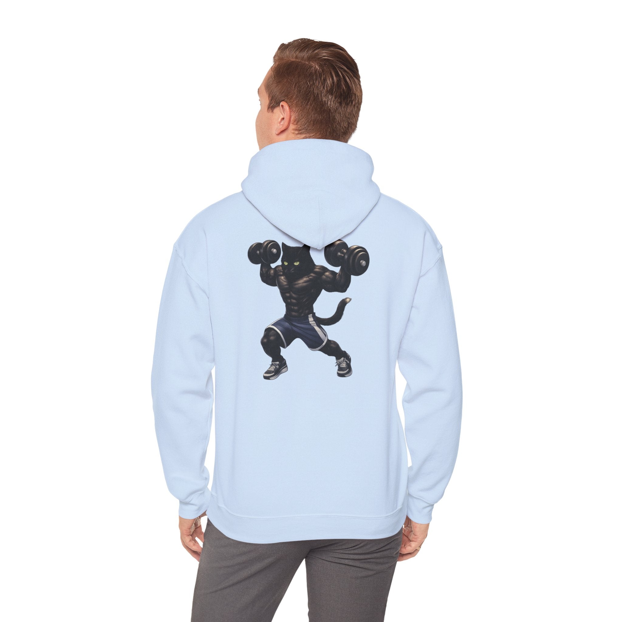 Gym Cat Hoodie — Funny Weightlifting & Workout Hoodie | Fitness Lover Gift