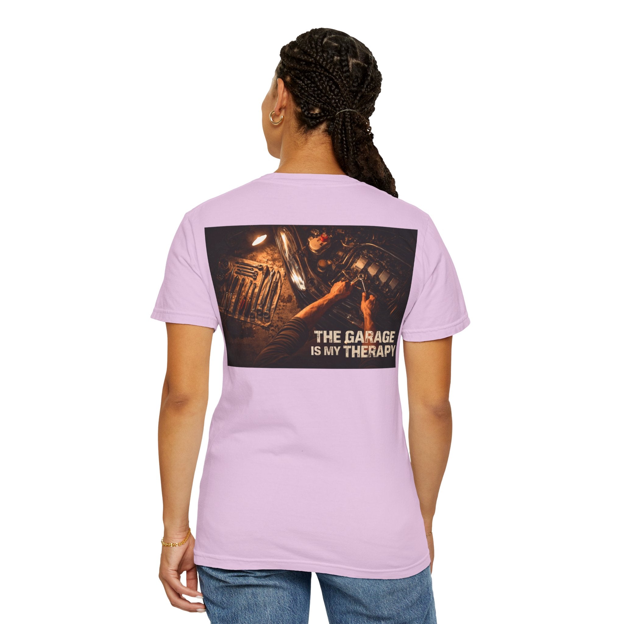 The Garage Is My Therapy T-Shirt - Mechanic Car Enthusiast Gift Version 2