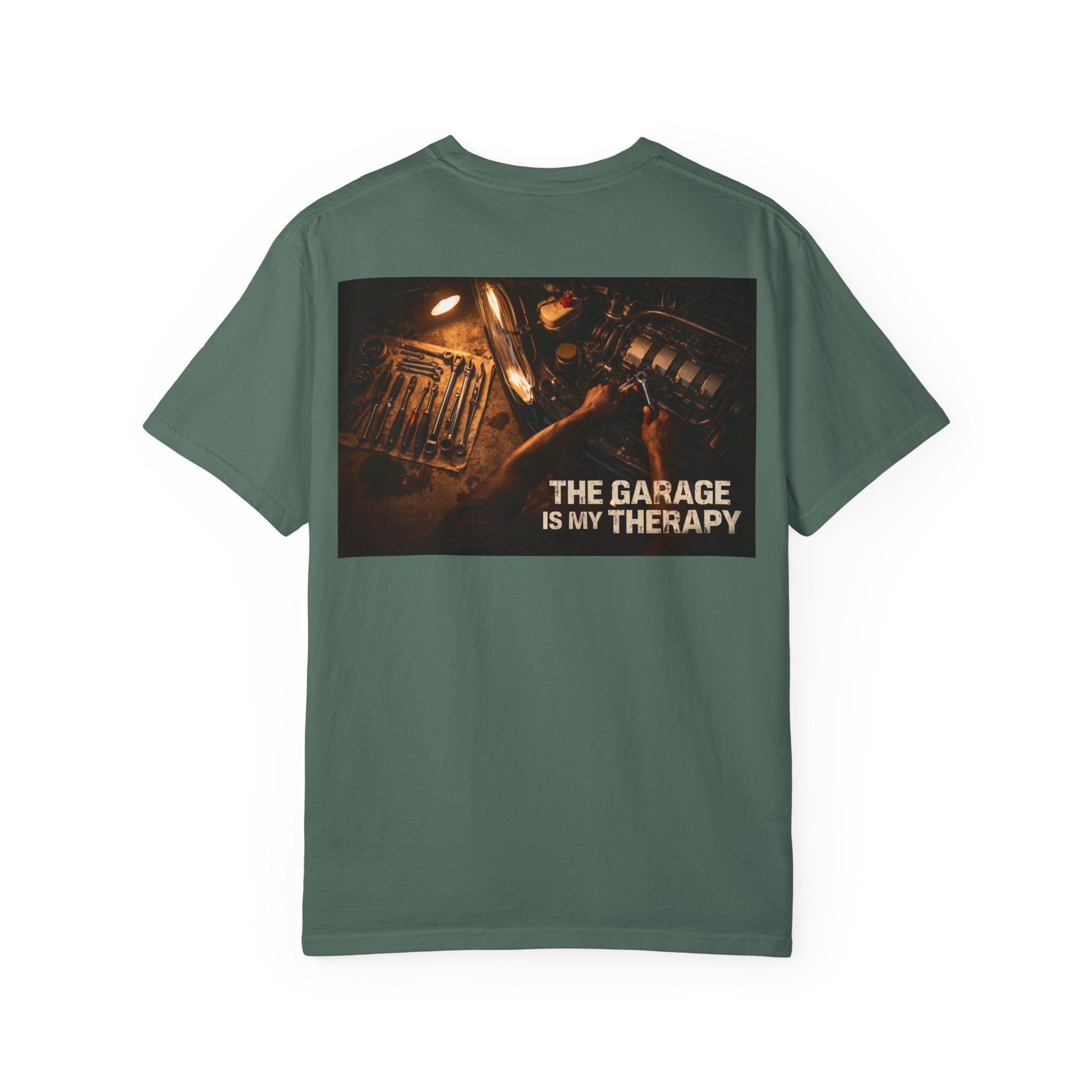 The Garage Is My Therapy T-Shirt - Mechanic Car Enthusiast Gift Version 1