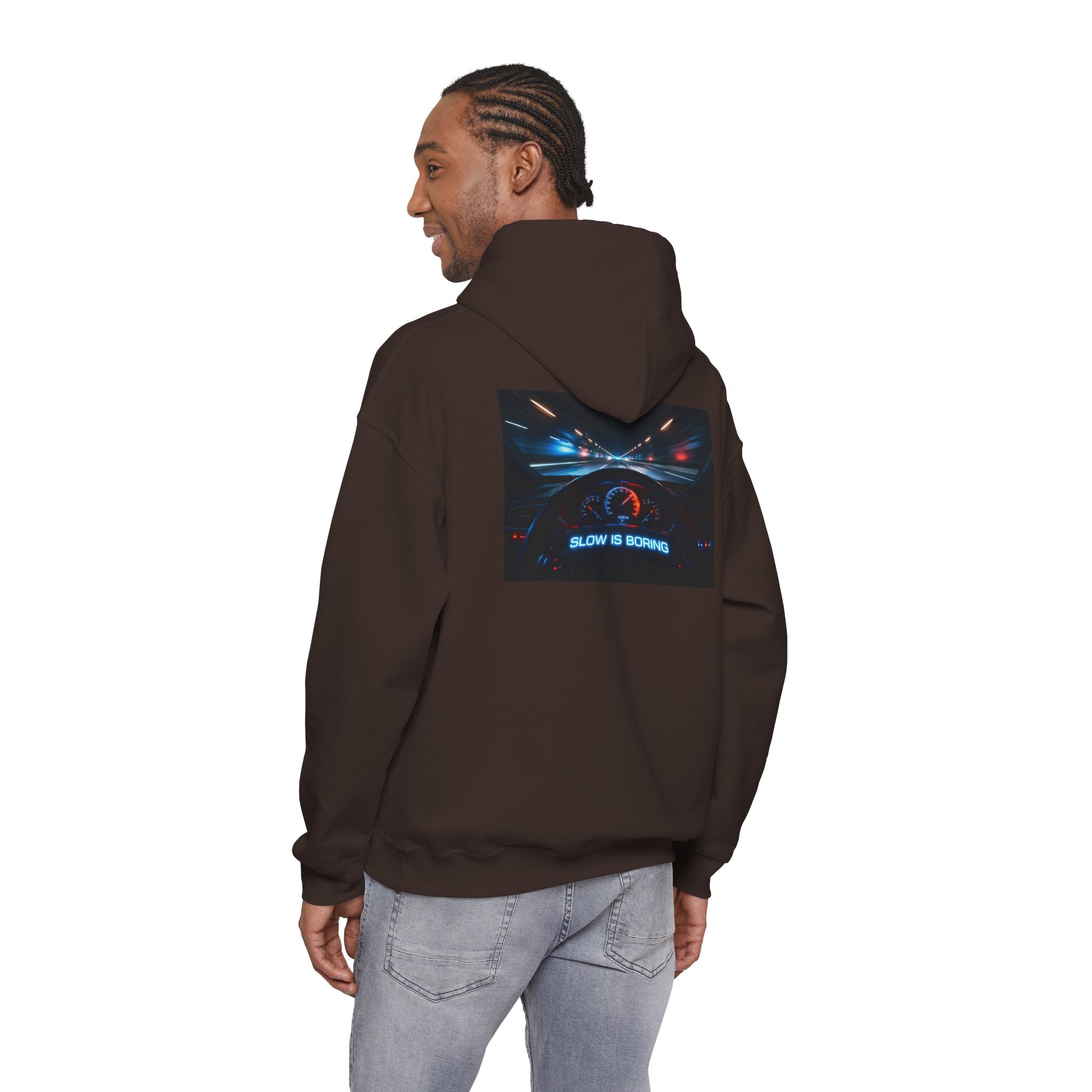 Slow Is Boring Hoodie - Racing Speed Enthusiast Dashboard Design