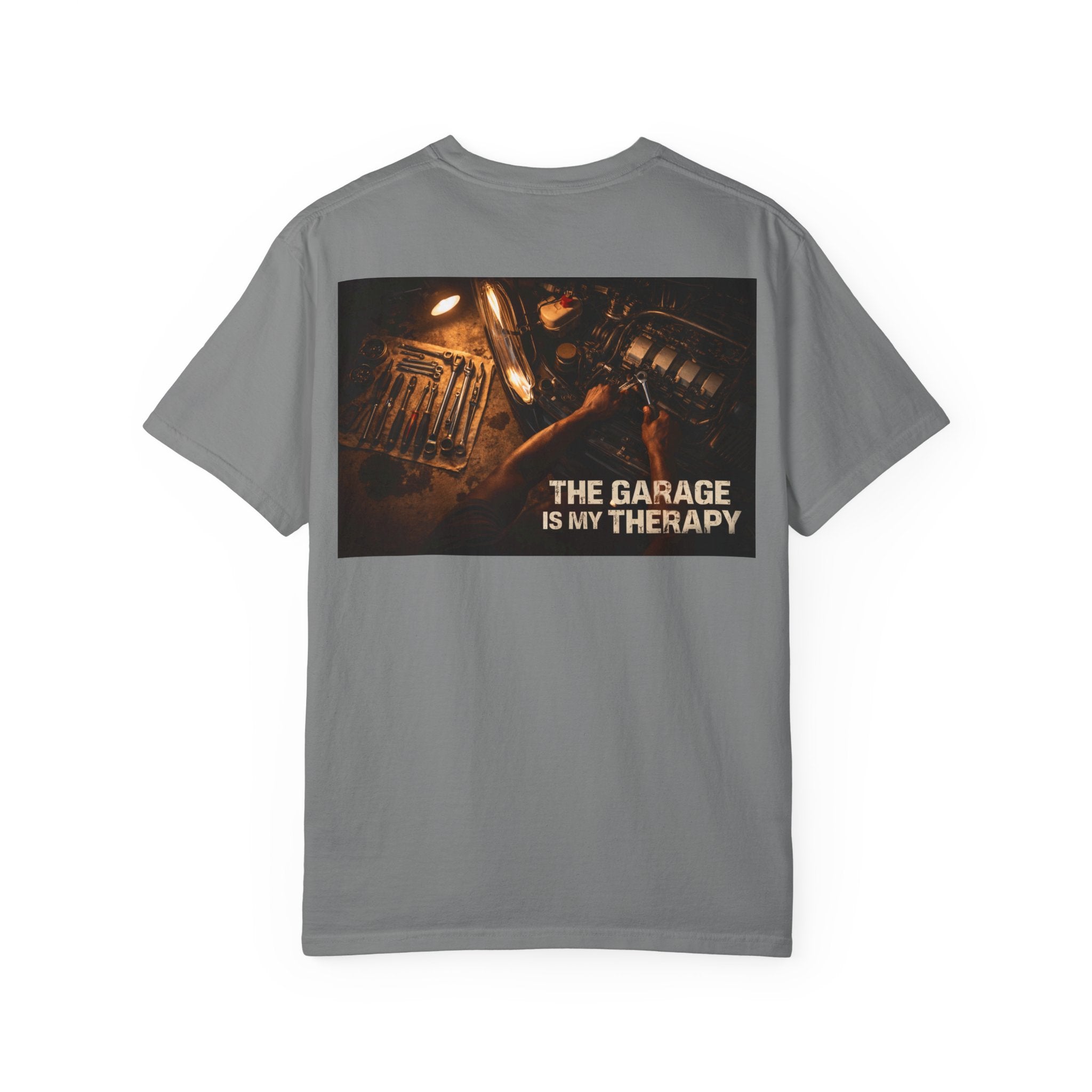 The Garage Is My Therapy T-Shirt - Mechanic Car Enthusiast Gift Version 1