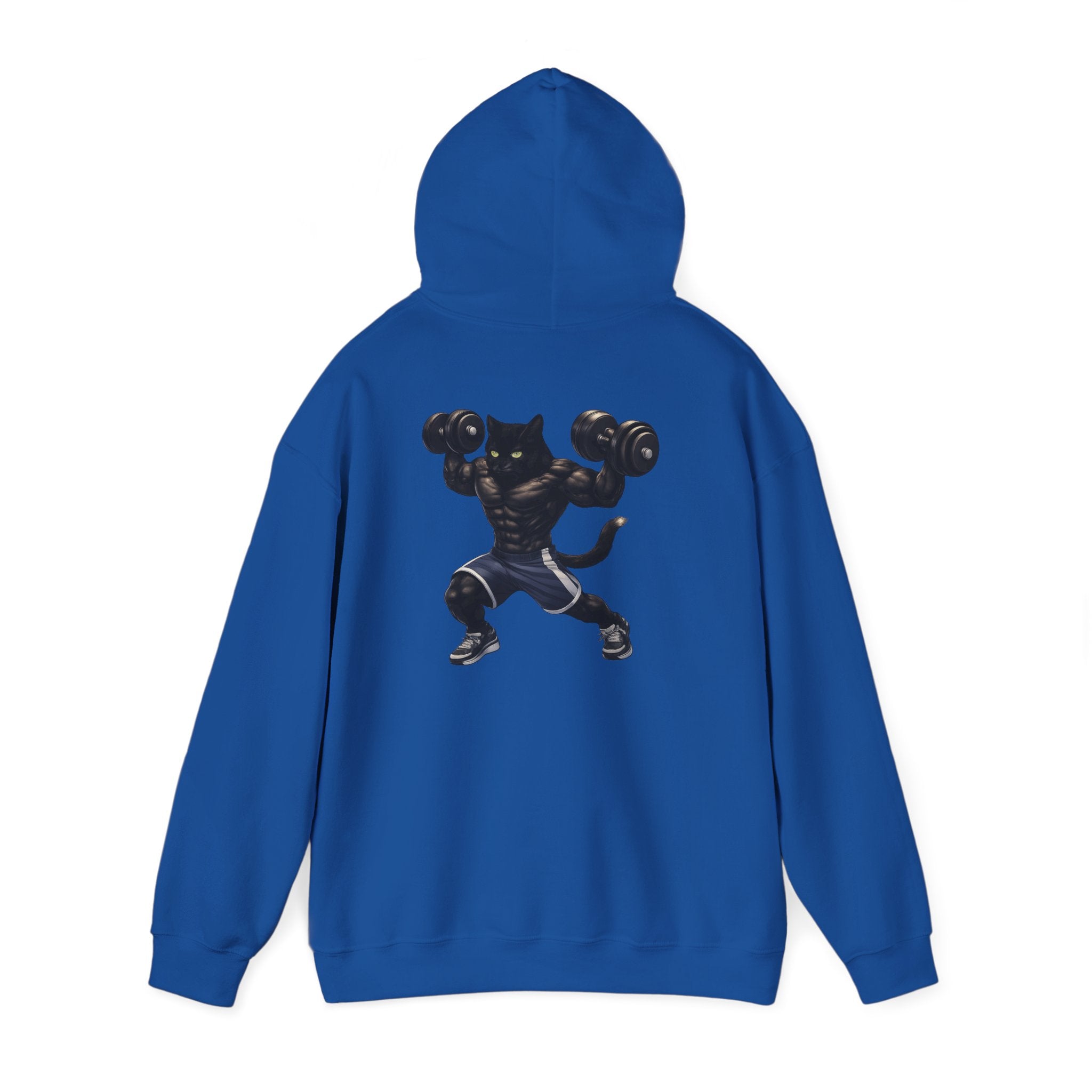 Gym Cat Hoodie — Funny Weightlifting & Workout Hoodie | Fitness Lover Gift