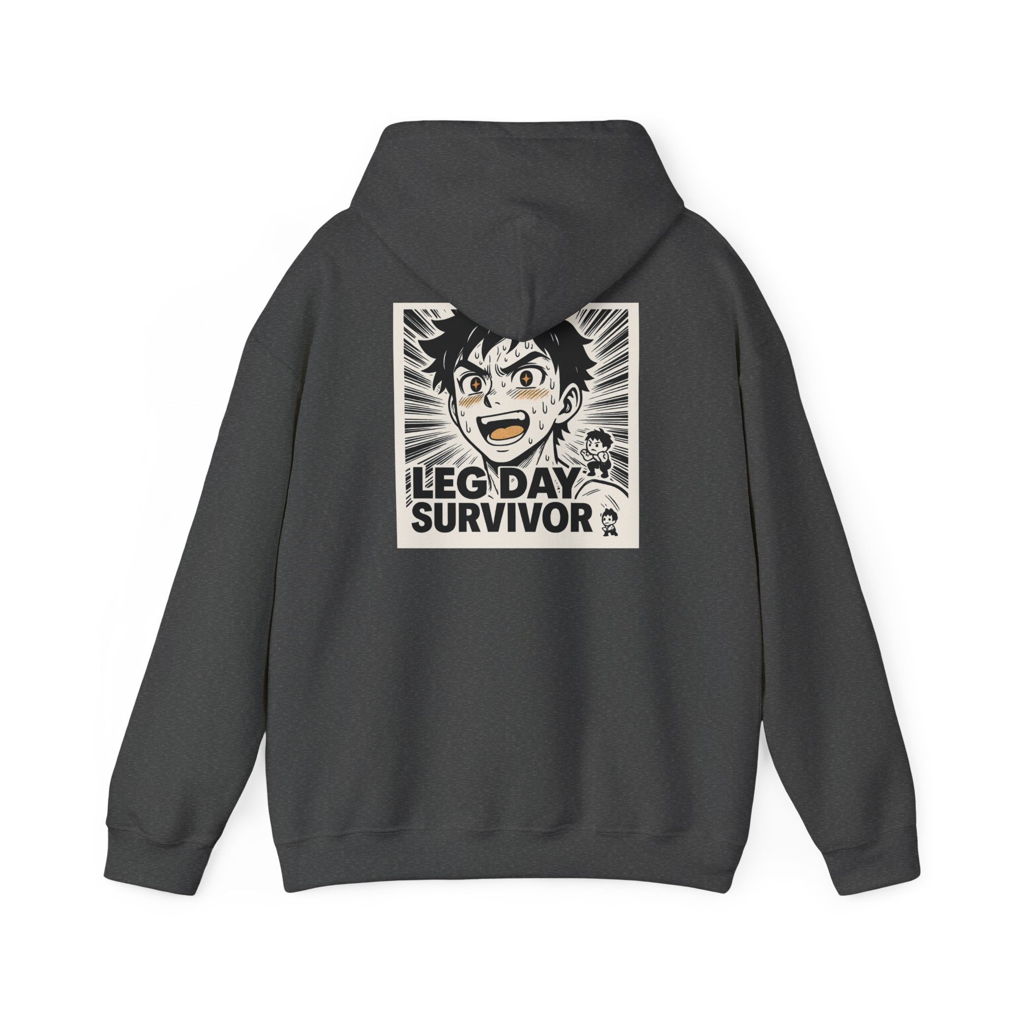 Leg Day Survivor Men’s Hoodie - Funny Gym Workout Anime Fitness Hoodie