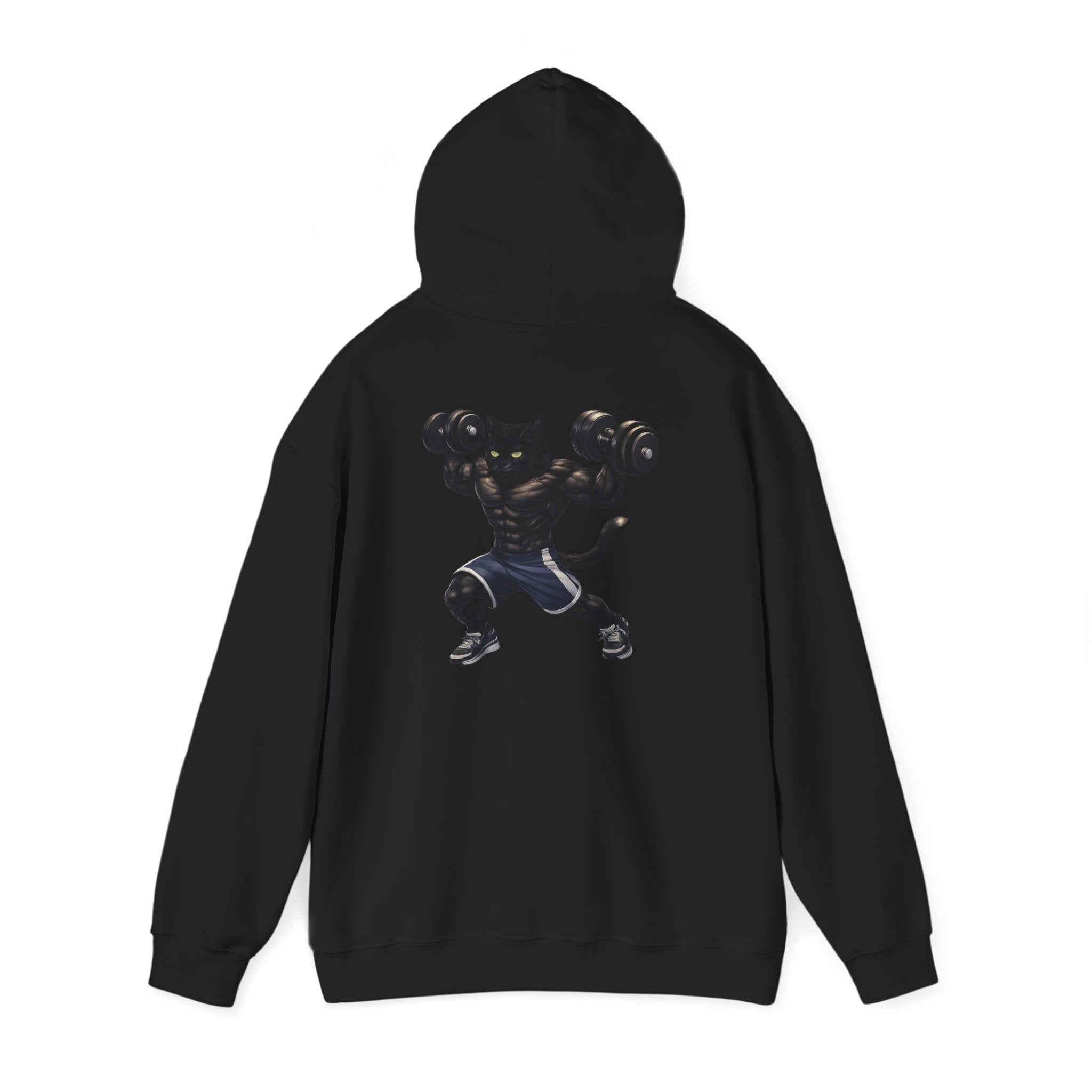 Gym Cat Hoodie — Funny Weightlifting & Workout Hoodie | Fitness Lover Gift