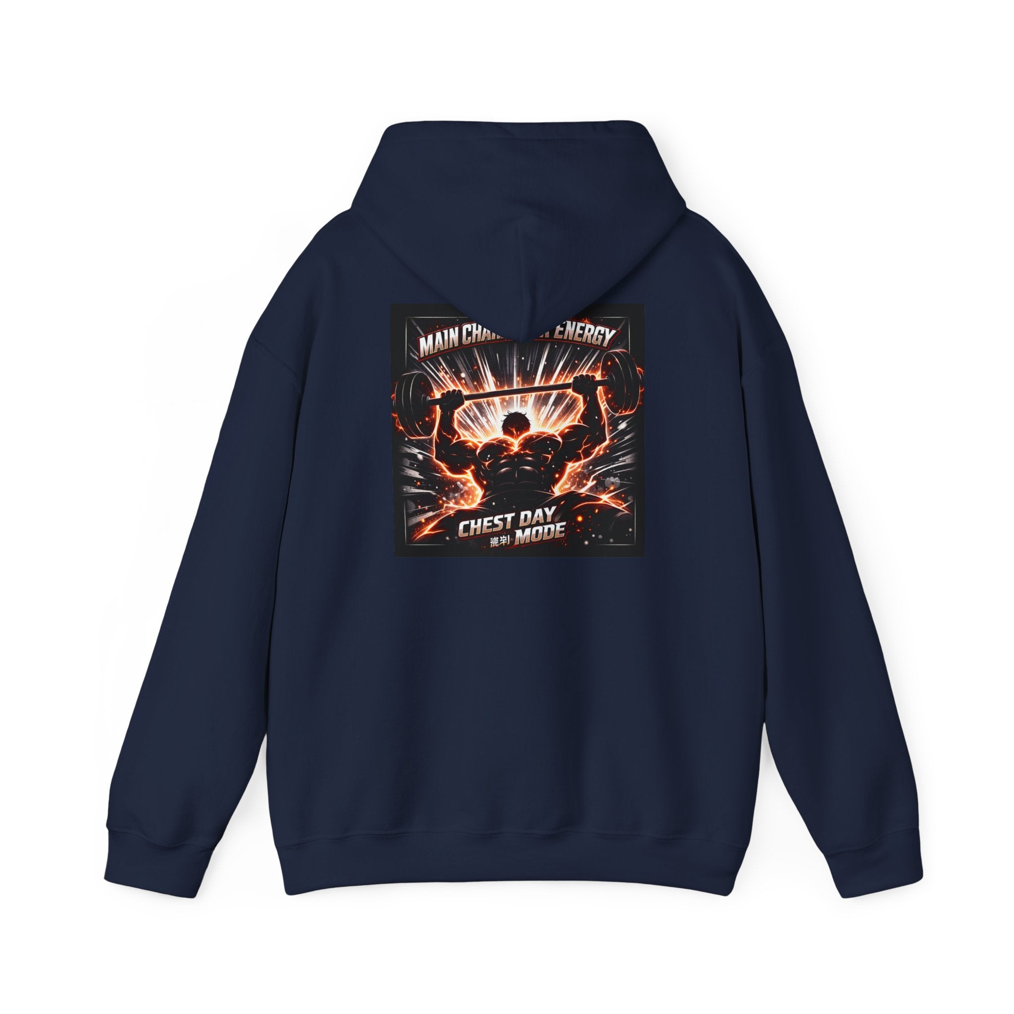 Main Character Energy Chest Day Men’s Hoodie - Anime Gym Fitness Apparel