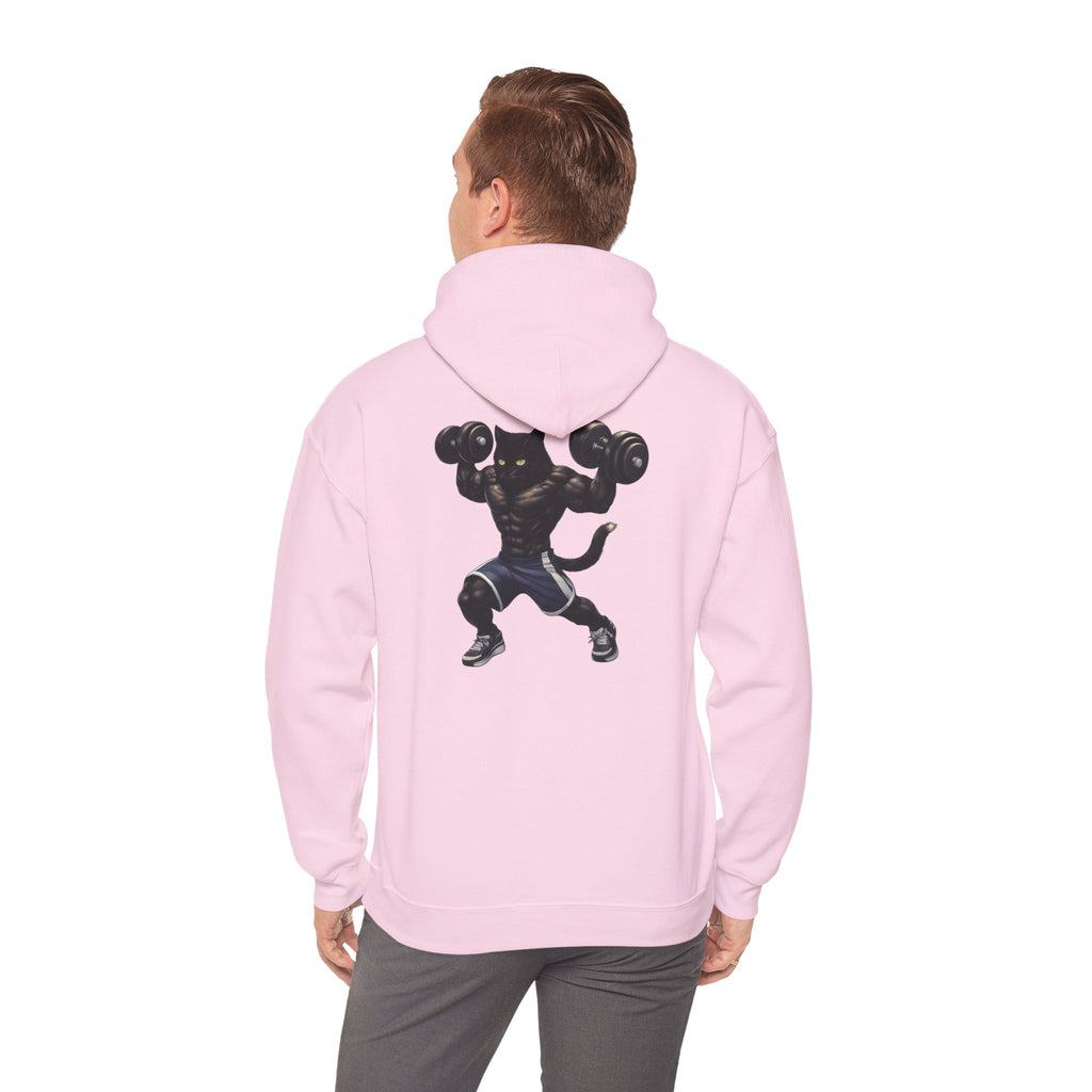 Gym Cat Hoodie — Funny Weightlifting & Workout Hoodie | Fitness Lover Gift