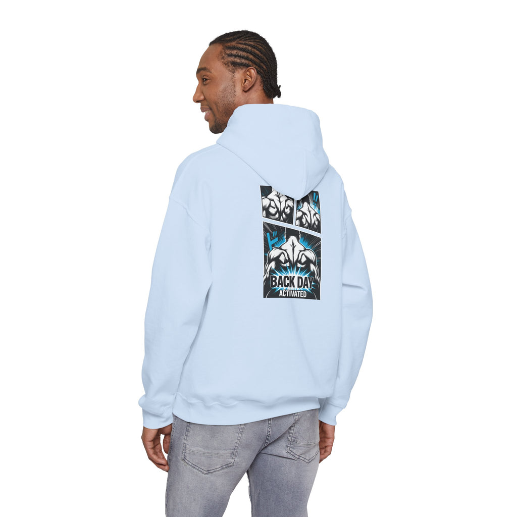 Back Day Activated Comic-Style Hoodie — Gym Motivation for Bodybuilders