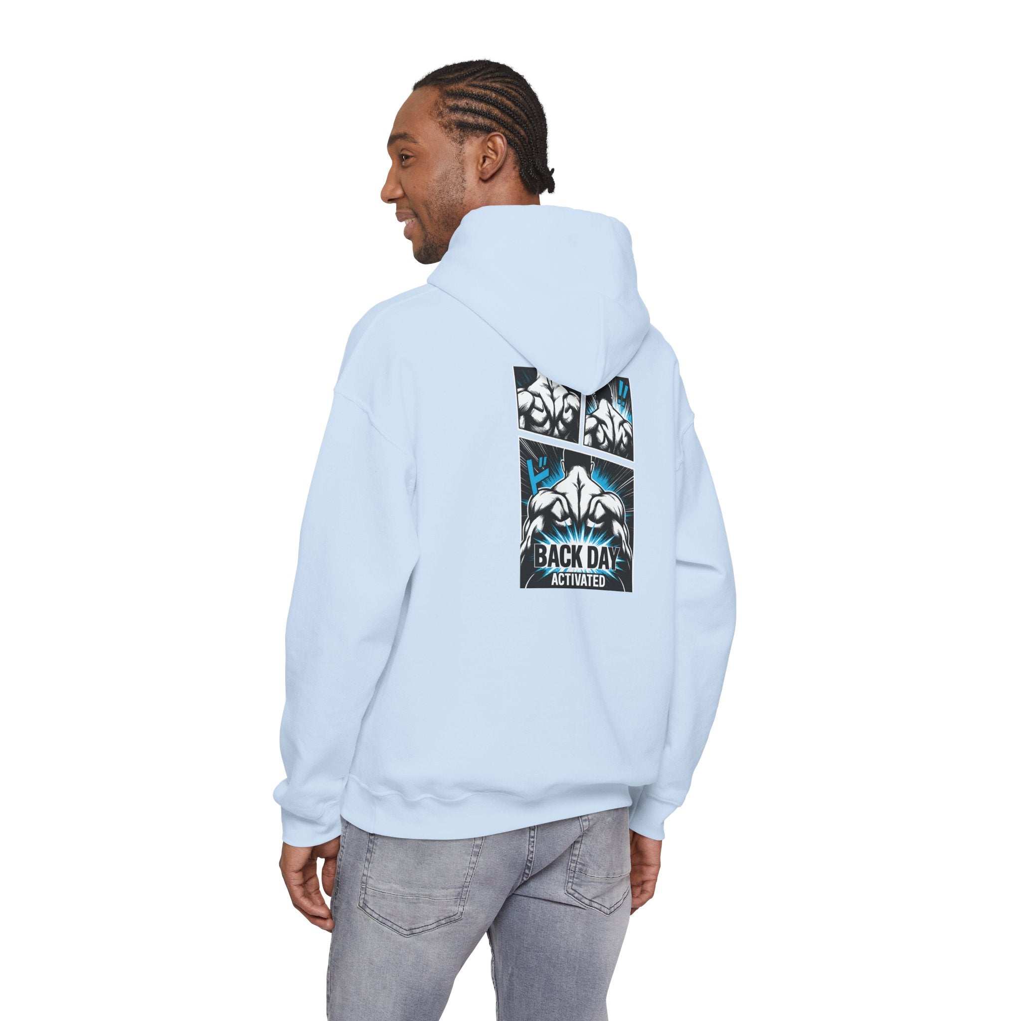 Back Day Activated Comic-Style Hoodie — Gym Motivation for Bodybuilders