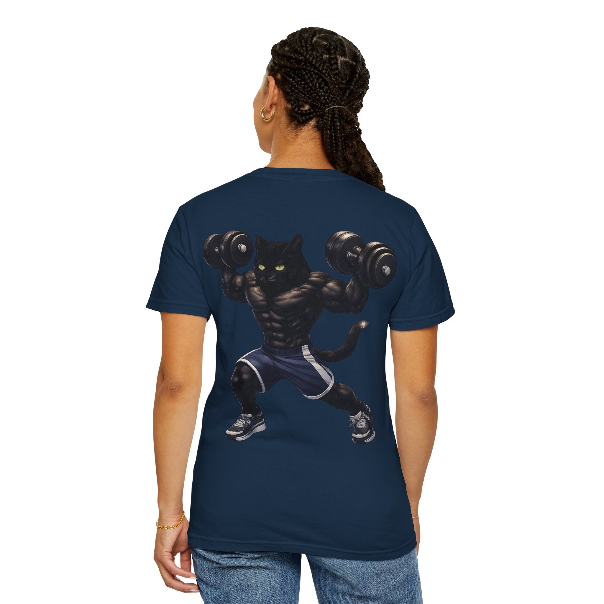 Gym Cat Shirt - Funny Workout Weightlifting T-Shirt - Fitness Lover Gift for Men Women