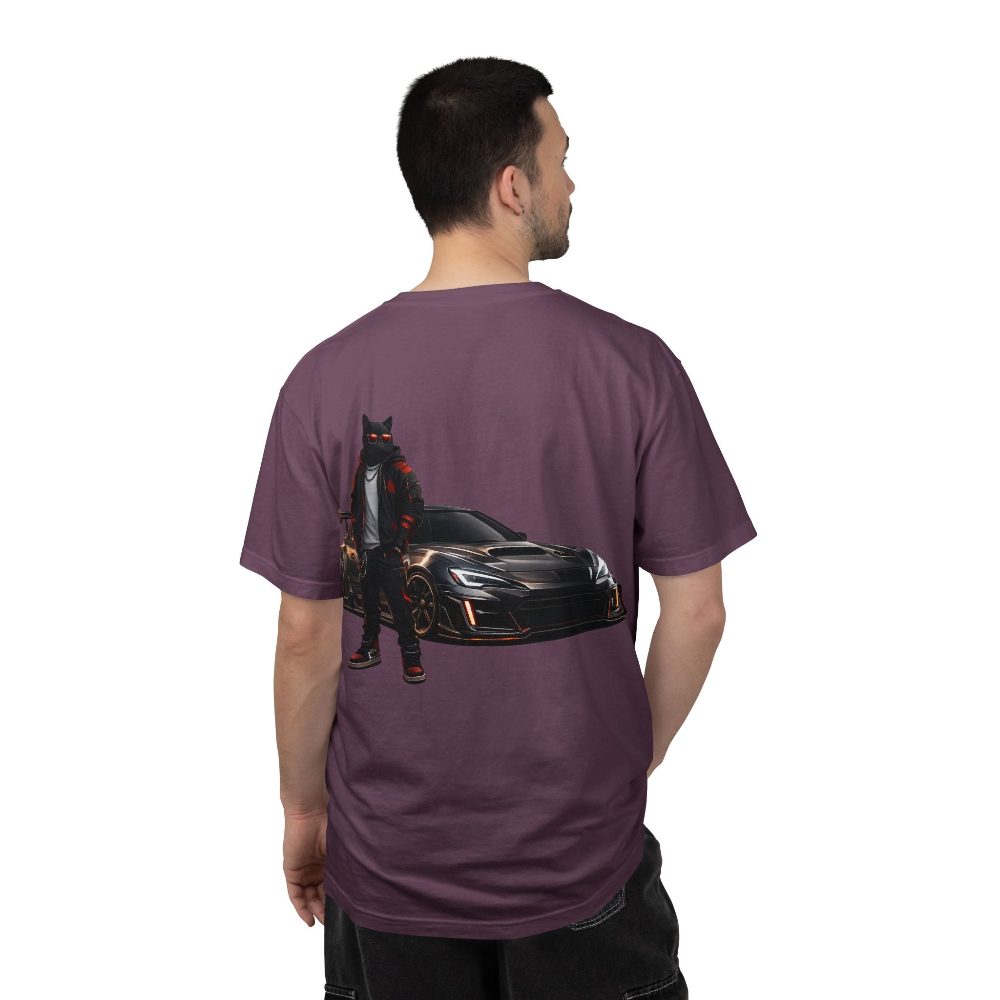 Cool Black Cat Streetwear Custom Widebody Sports Car JDM T-Shirt