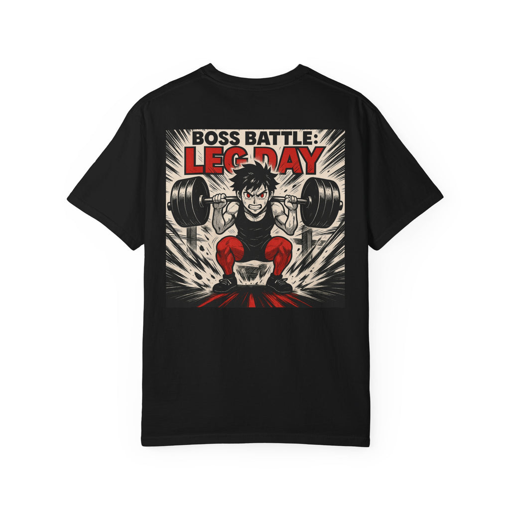 Boss Battle: Leg Day T-Shirt — Anime Gym Male Lifter
